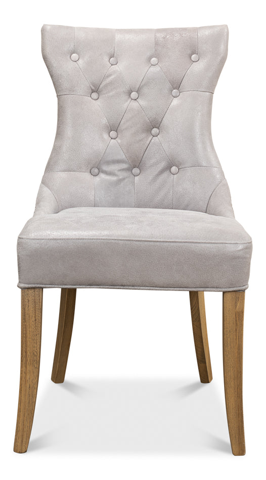 Sophie Side Chair,Gray Leather by Sarreid Ltd - view 2