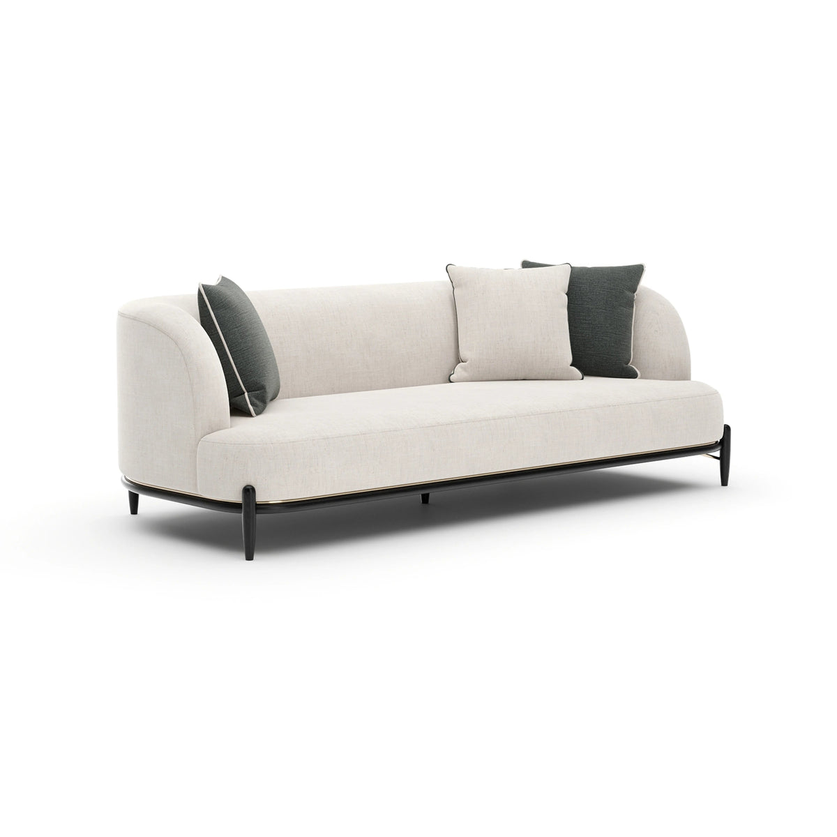 Madera Sofa - Oatmeal Brushed Gold 96" by Caracole - view 3