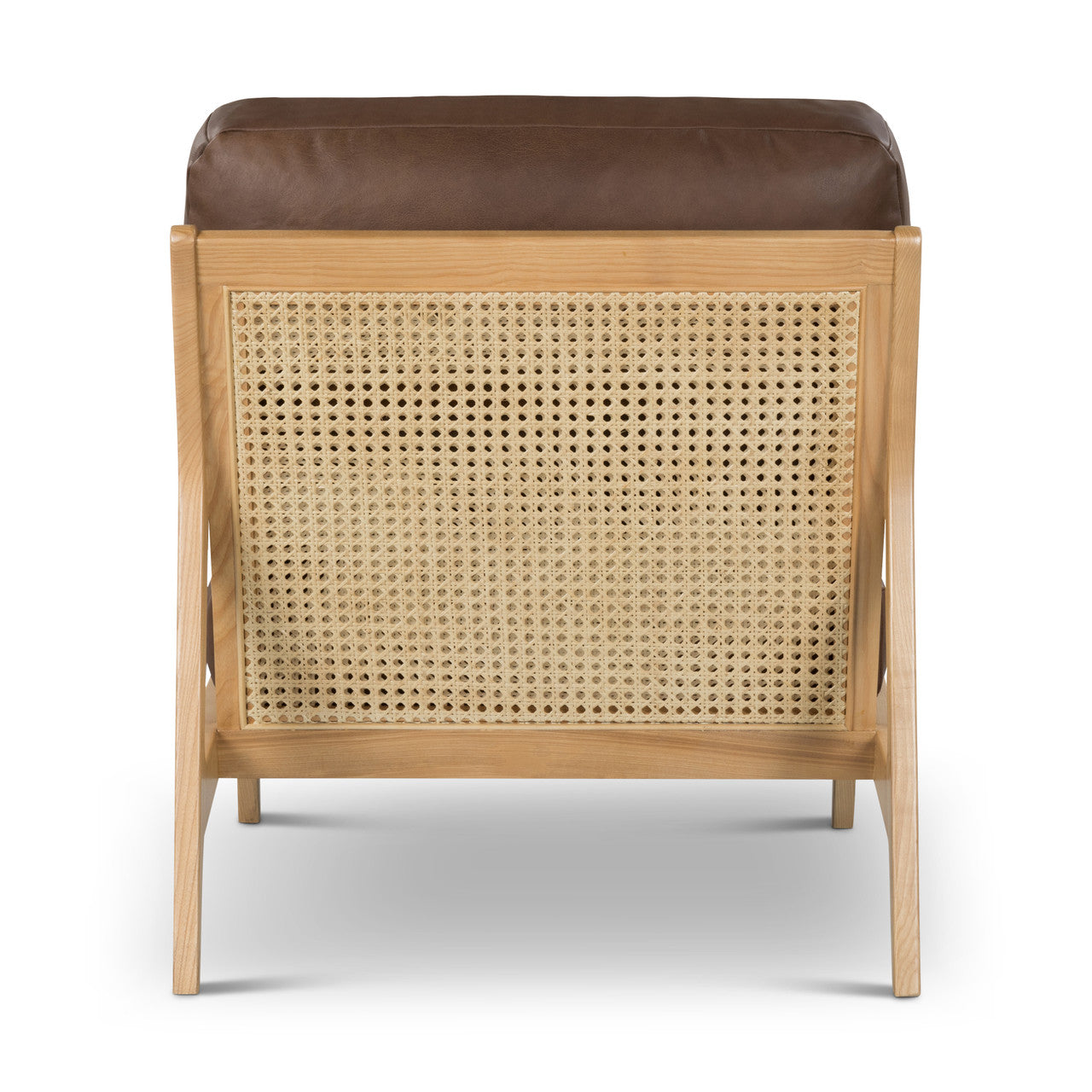 Metro - Carmelo Genuine Leather Accent Chair - Oak/Brown Genuine Leather