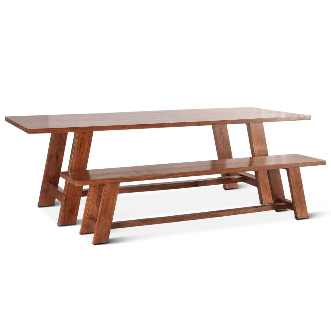 Savannah 94" Acacia Wood Dining Table Cinnamon Brown