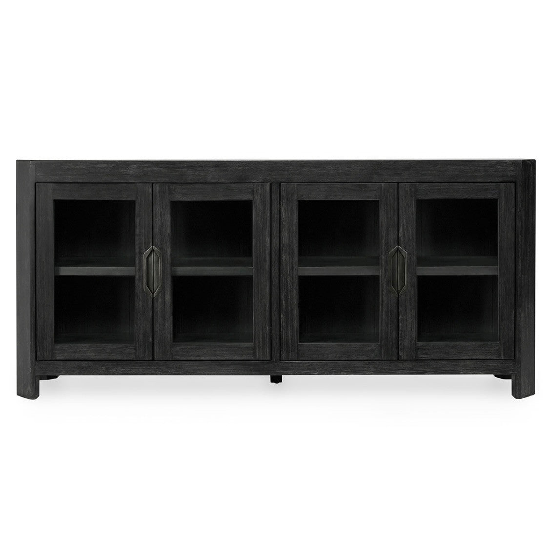 MacArthur 84" Reclaimed Oak 4-Door Cabinet in Antique Black