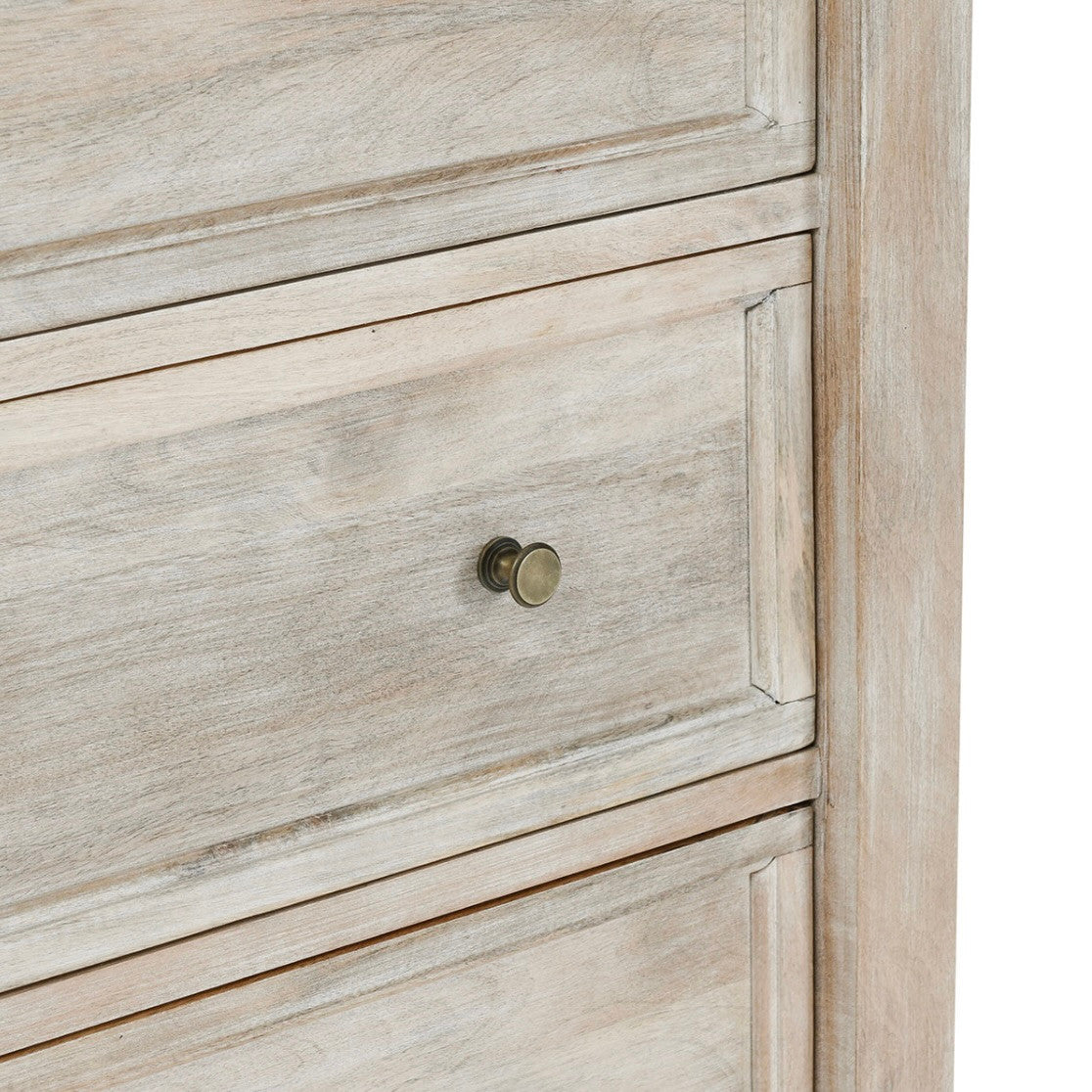 Adelaide 9-Drawer Mango Wood Dresser 70" Natural White Wash