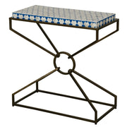 Tara Side Table with Bone Inlay and Brass 24"