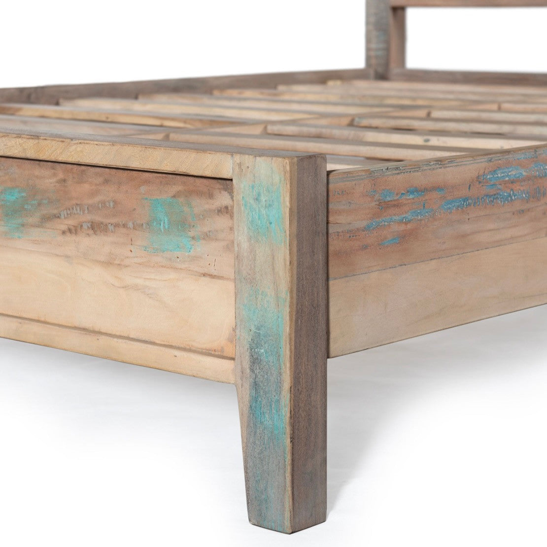 Marseilles Reclaimed Wood King Bed Coastal Mist