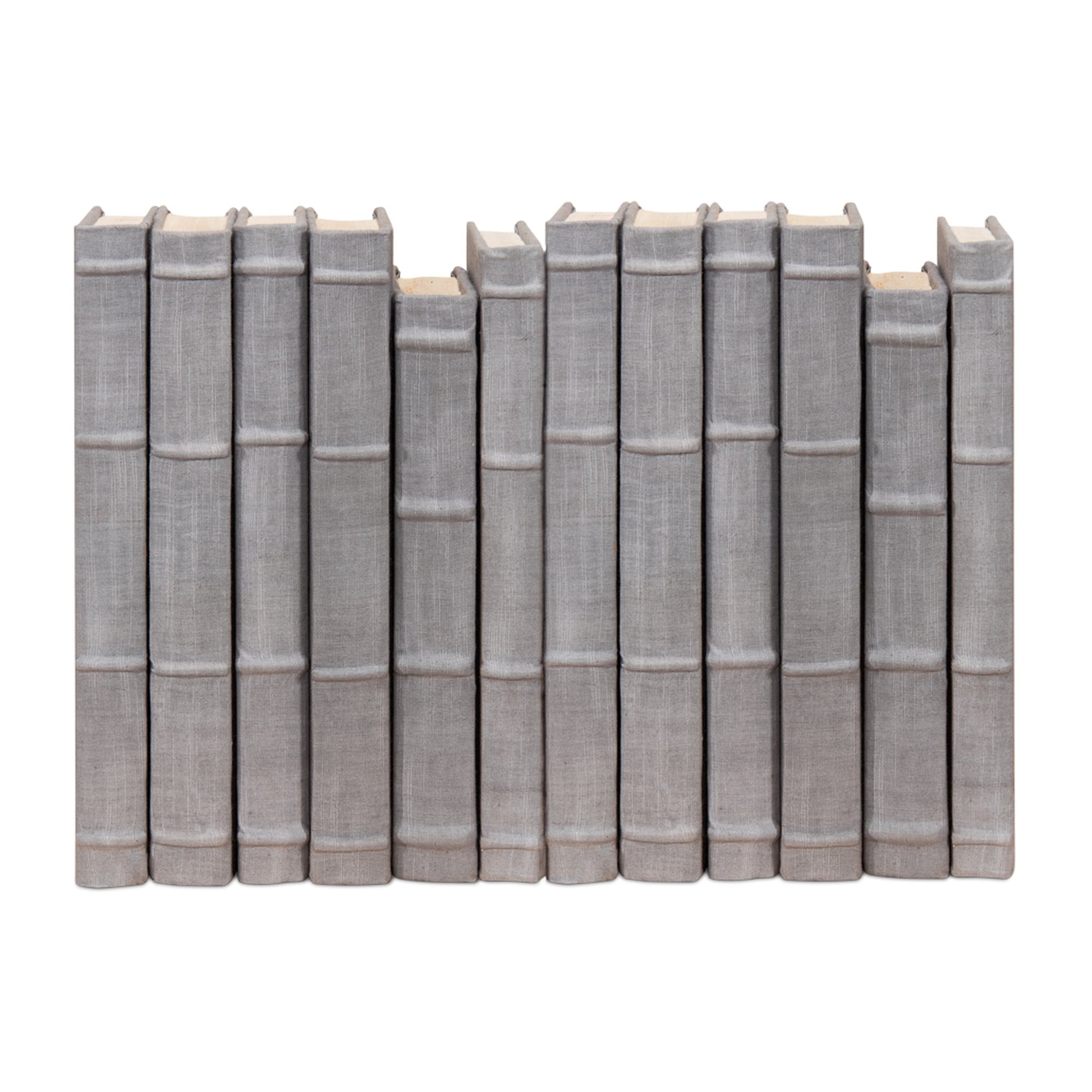 Heather Gray Linen Books, Set/12 by Sarreid Ltd