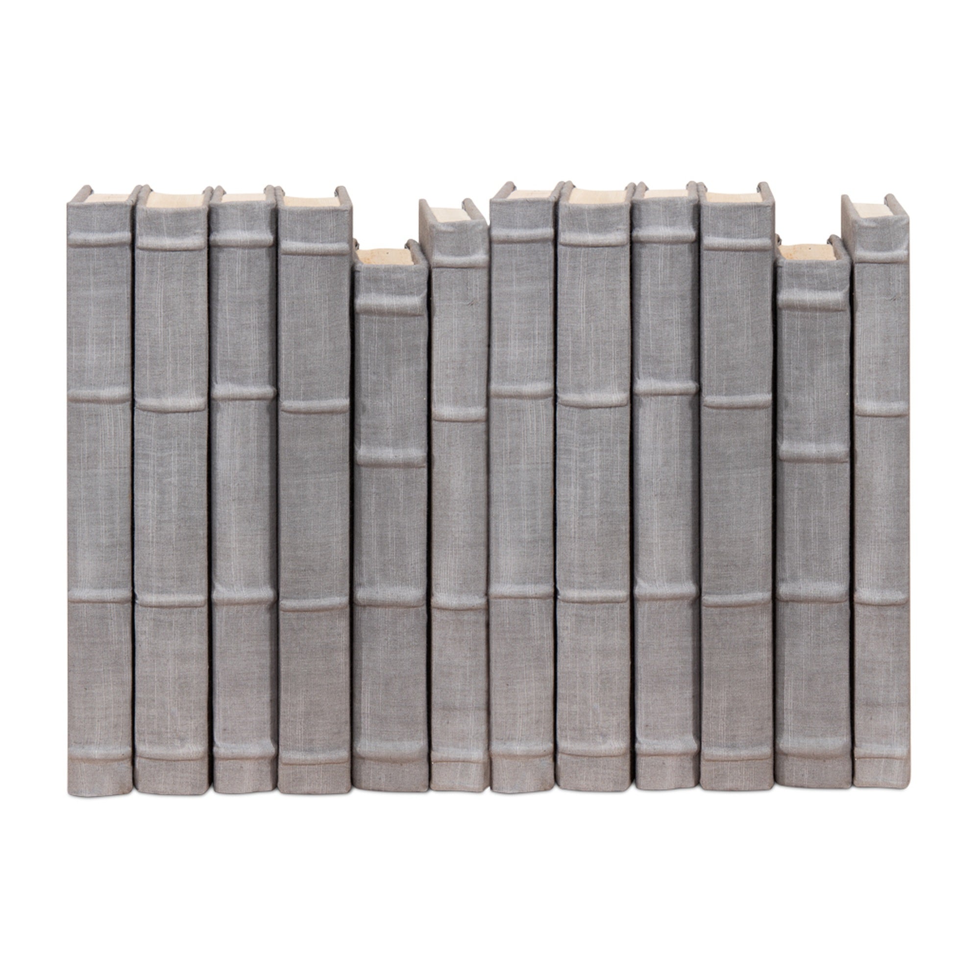 Heather Gray Linen Books, Set/12 by Sarreid Ltd