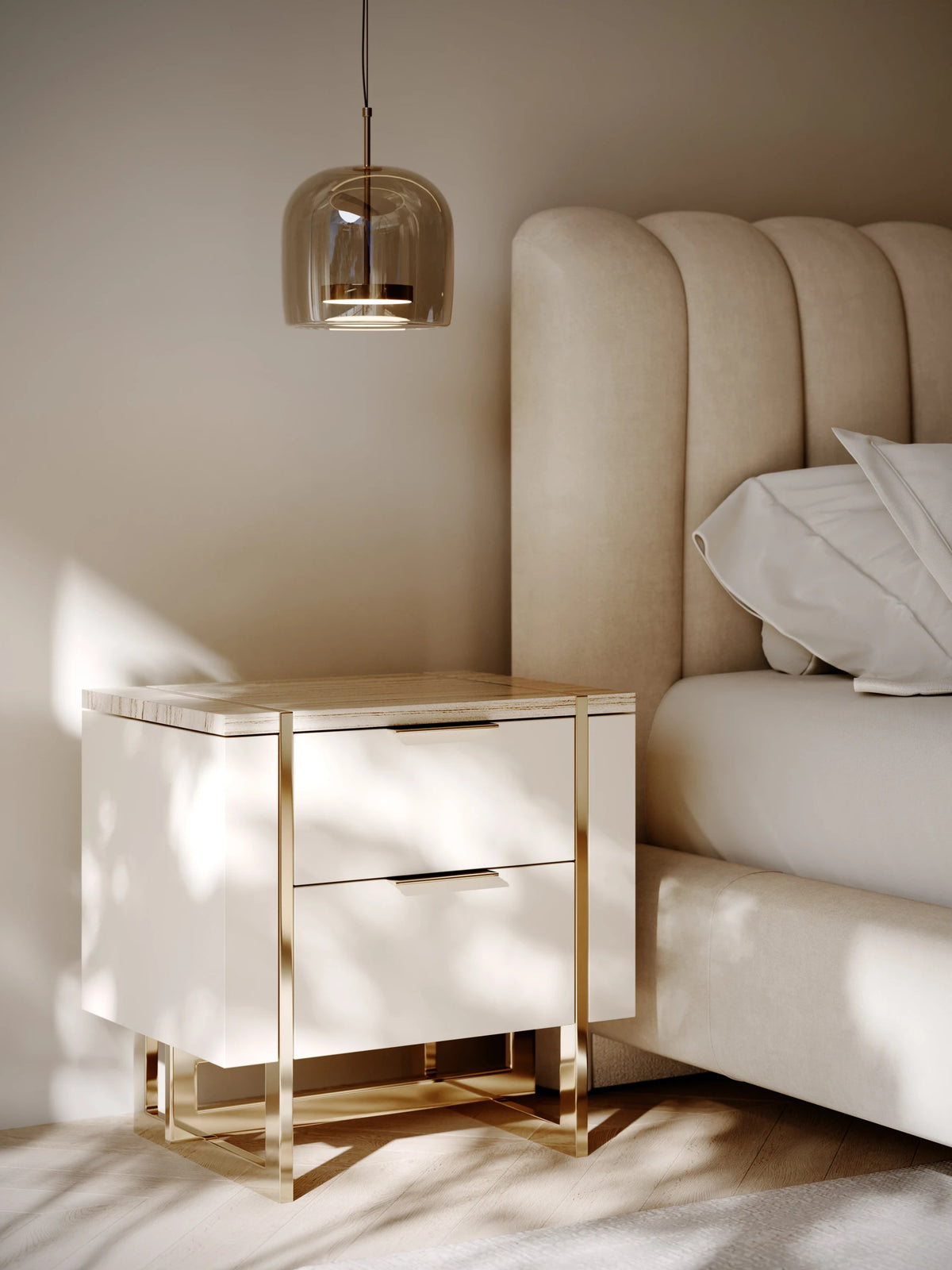 Wish You Were Here Nightstand Almond Milk 24" by Caracole - view 4
