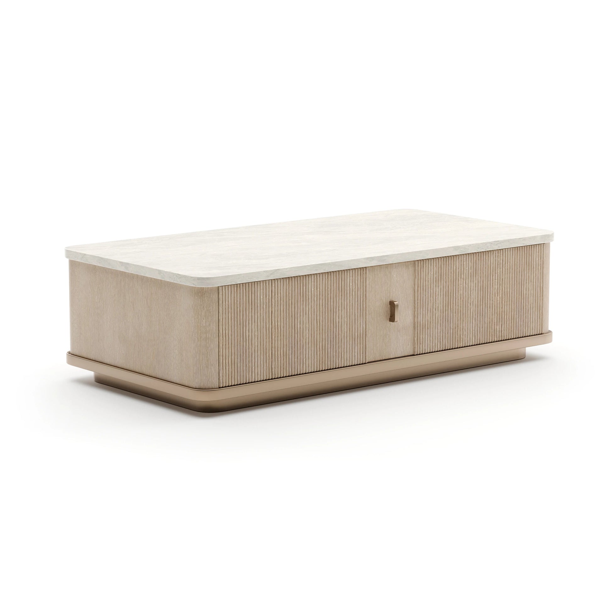 Rhythm Rectangle Cocktail Table Neutral Metallic 54" by Caracole - view 4