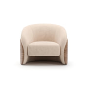 Fleur Wood Back Lounge Chair Porcini 35.25" by Caracole