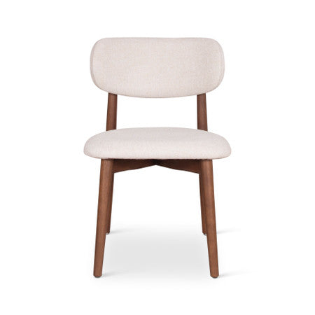 Modern Brazilian Lucia Side Chair Harvest Natural Upholstery - Nogal Frame