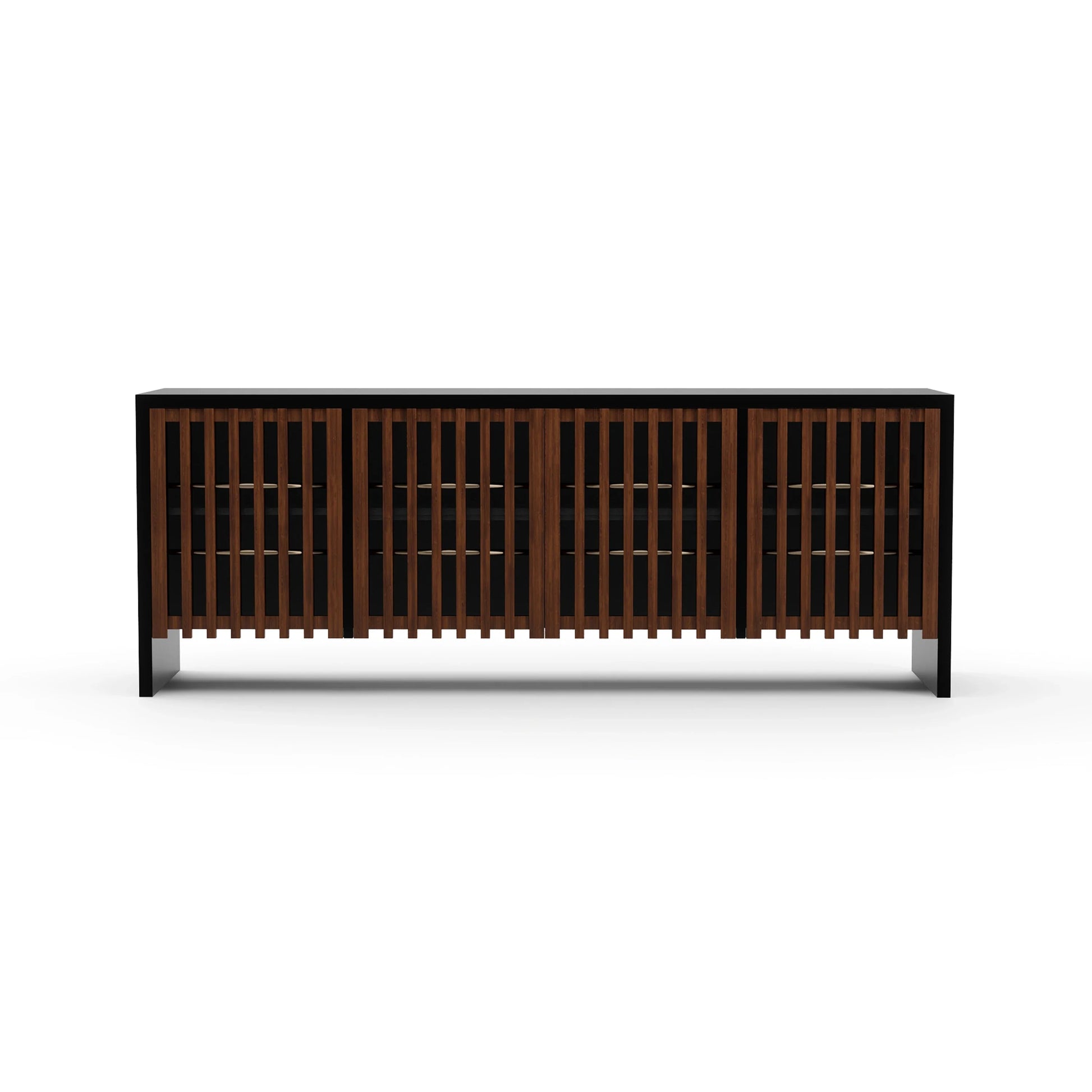 Pinstripe Dark Sideboard Champagne Gold 84" by Caracole
