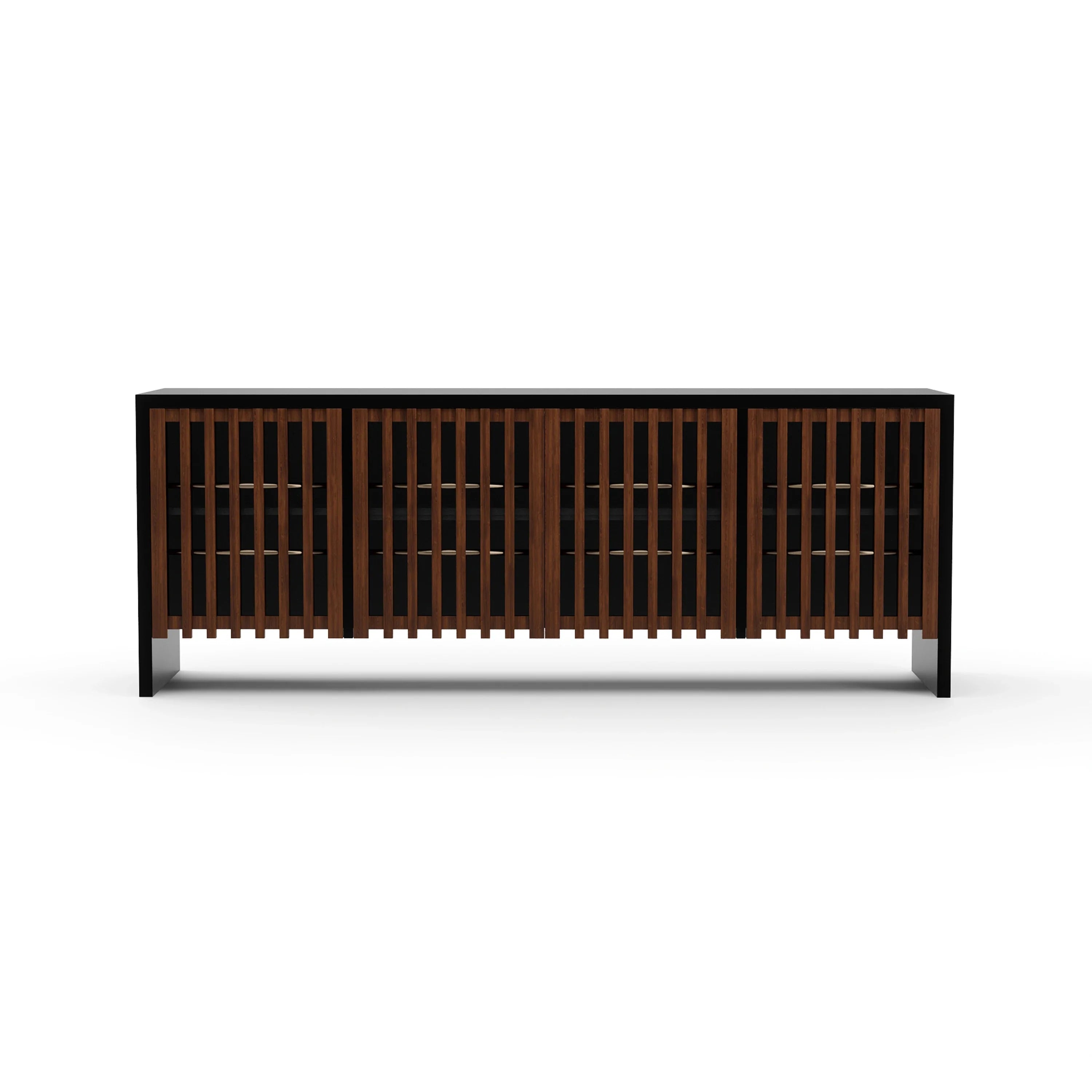 Pinstripe Dark Sideboard Champagne Gold 84" by Caracole