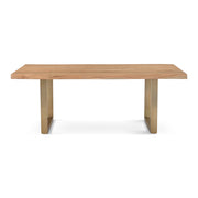 Brooks Dining Table U Base 40" x 79" Teak Top - Brass Base by Urbia - product view