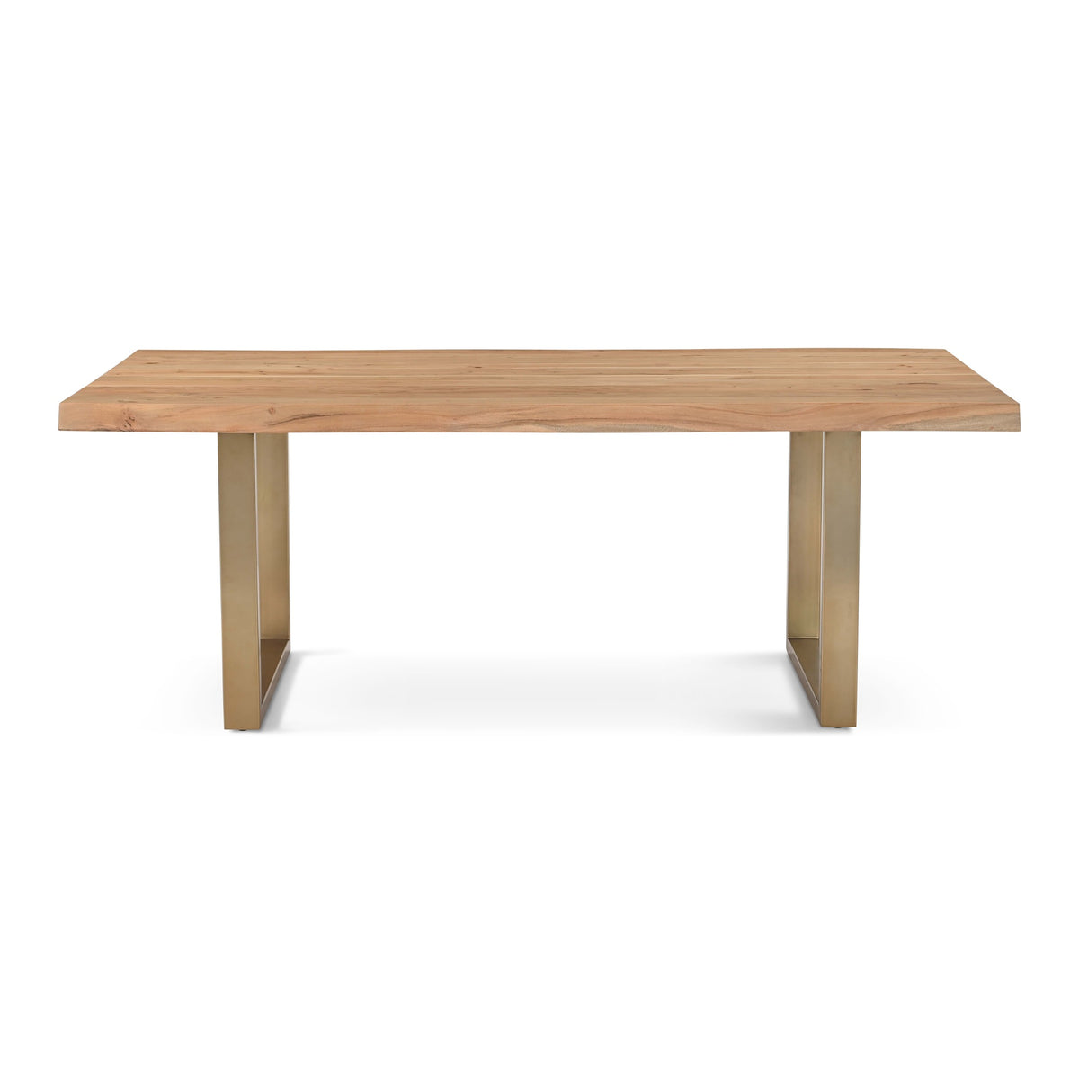 Brooks Dining Table U Base 40" x 79" Teak Top - Brass Base by Urbia - product view