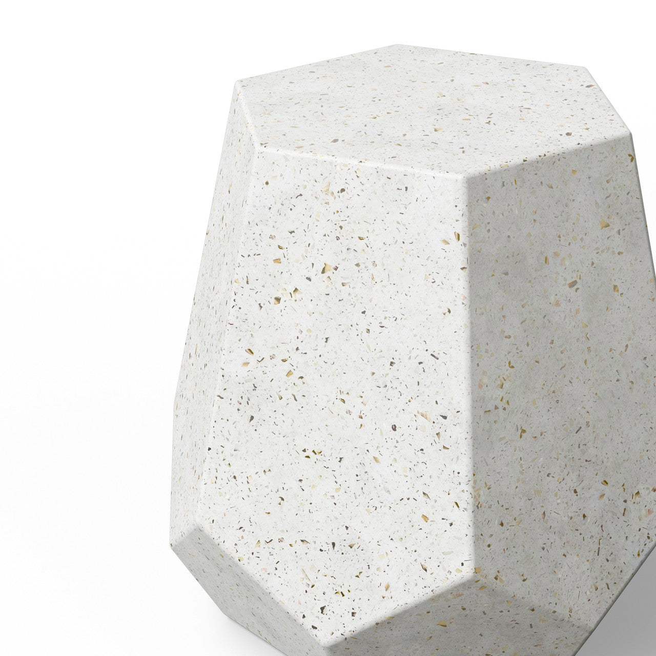 Mixx - Faceted Stool - Ivory Terrazzo
