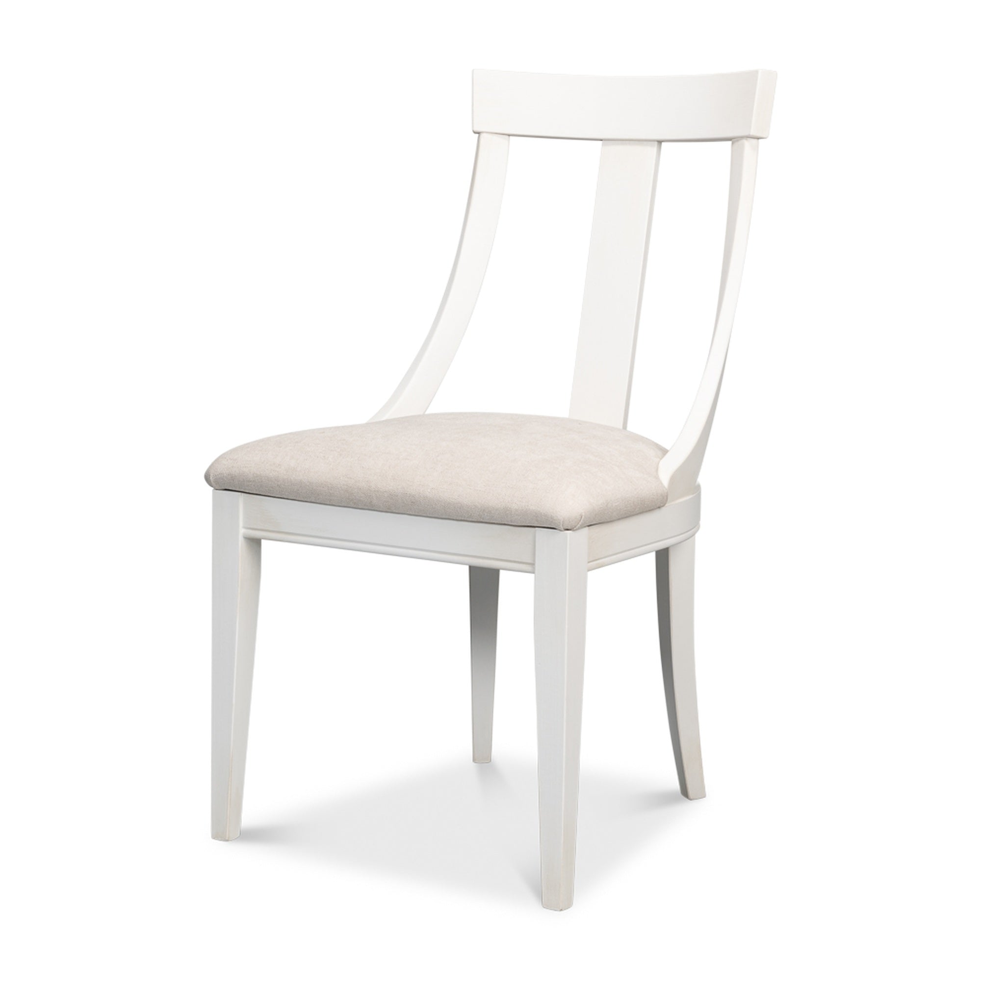 Deco Side Chair,Cortina White,Taupe by Sarreid Ltd