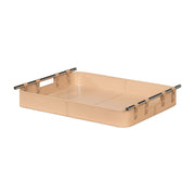 Safari Leather Tray, Mushroom by Sarreid Ltd