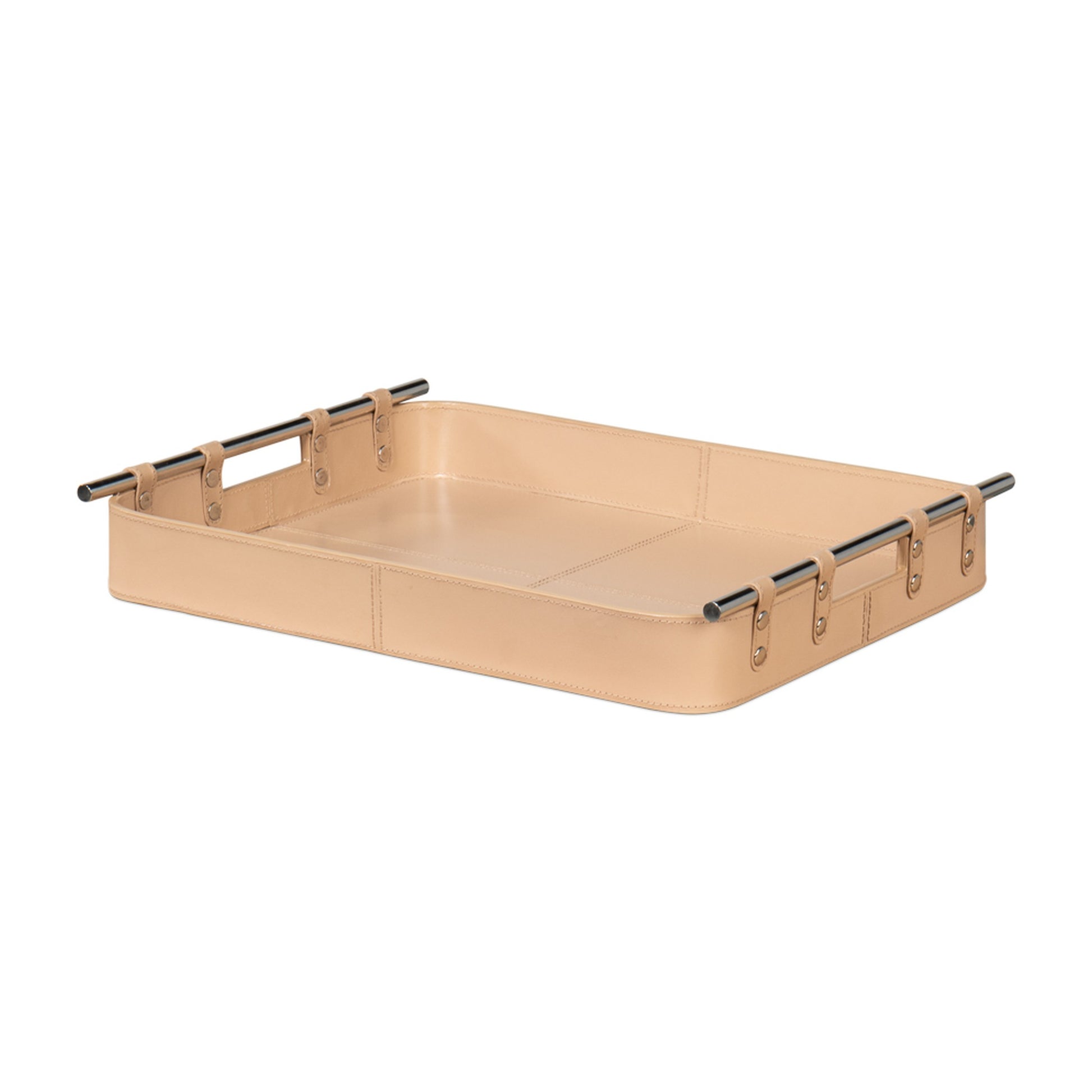 Safari Leather Tray, Mushroom by Sarreid Ltd