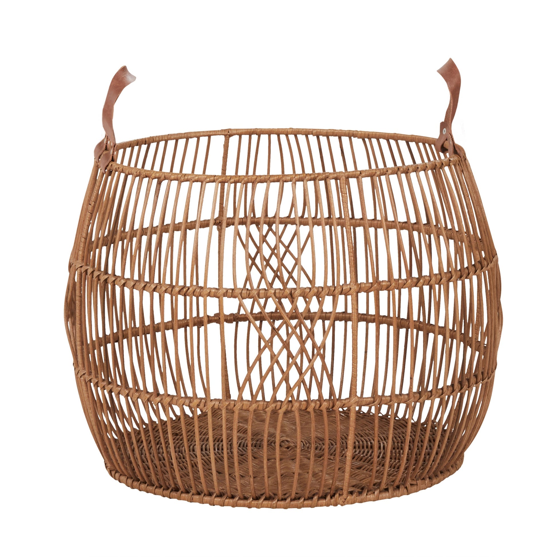 Rattan Iron Basket - Natural - Medium