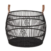 Rattan Iron Basket - Black - Medium