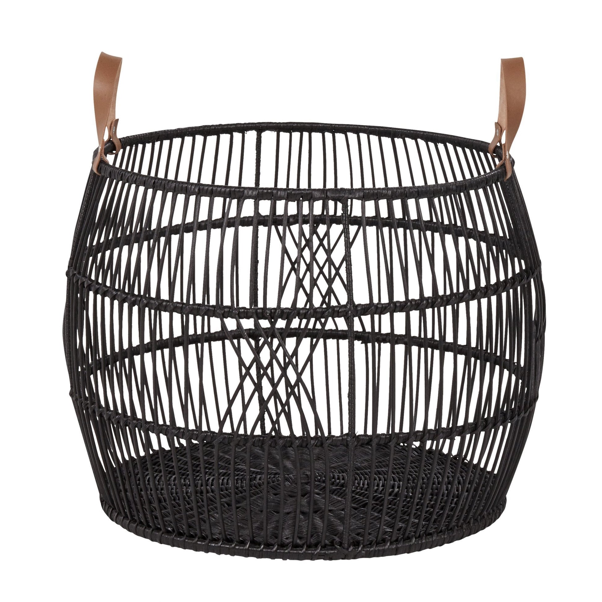 Rattan Iron Basket - Black - Medium