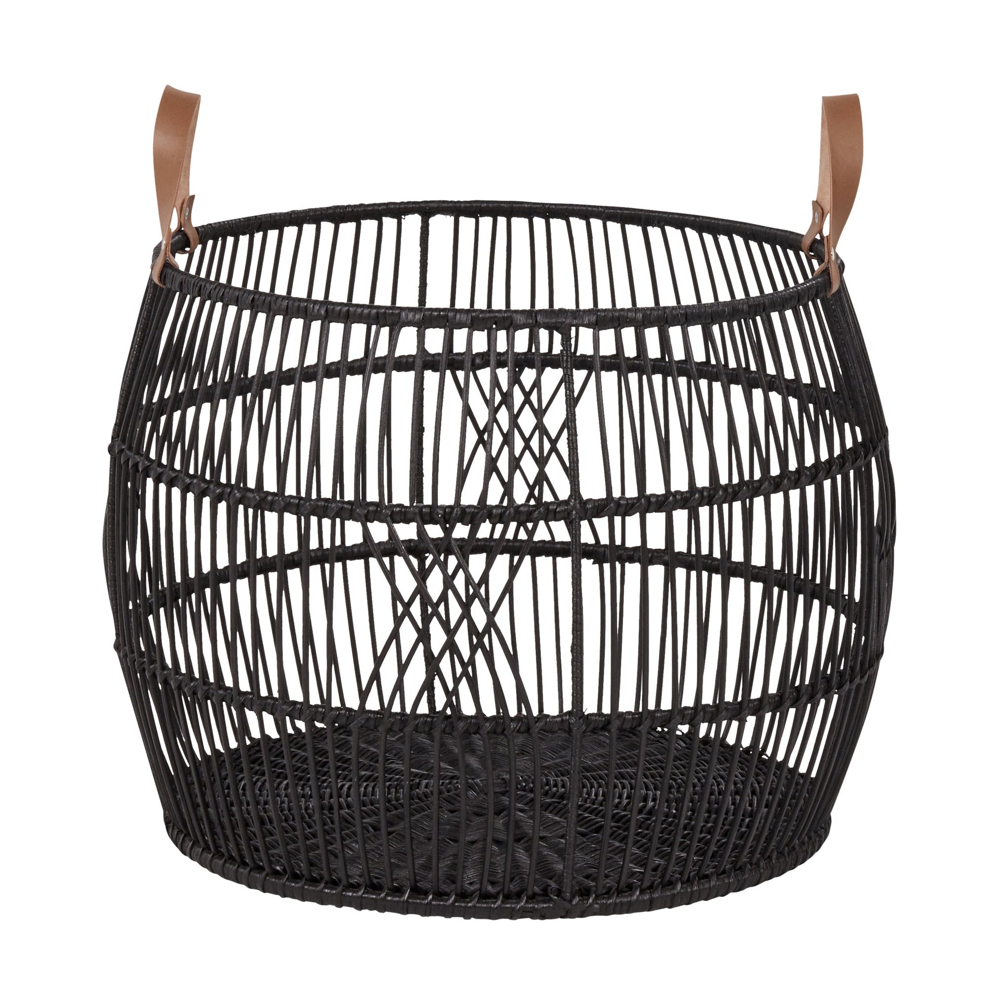Rattan Iron Basket - Black - Medium
