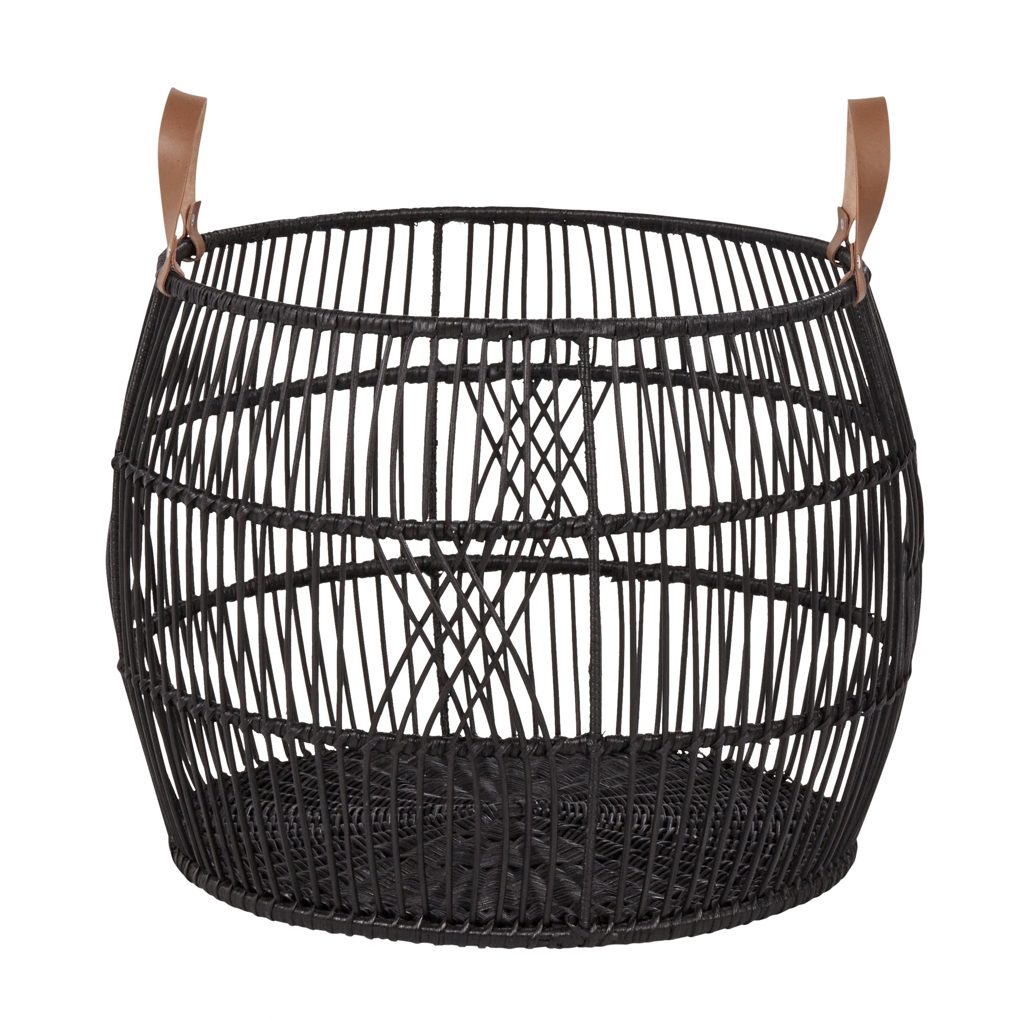 Rattan Iron Basket - Black - Medium