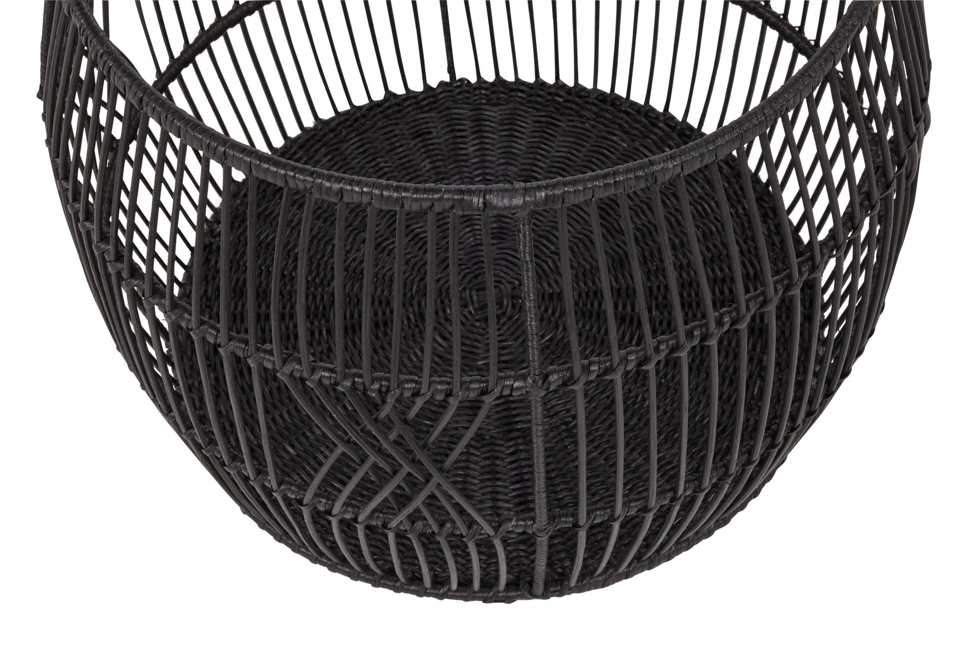 Rattan Iron Basket - Black - Medium