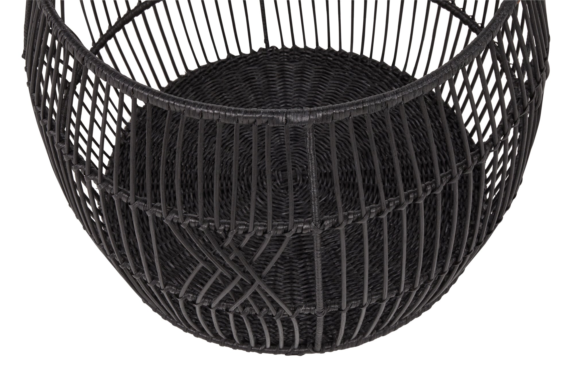 Rattan Iron Basket - Black - Medium