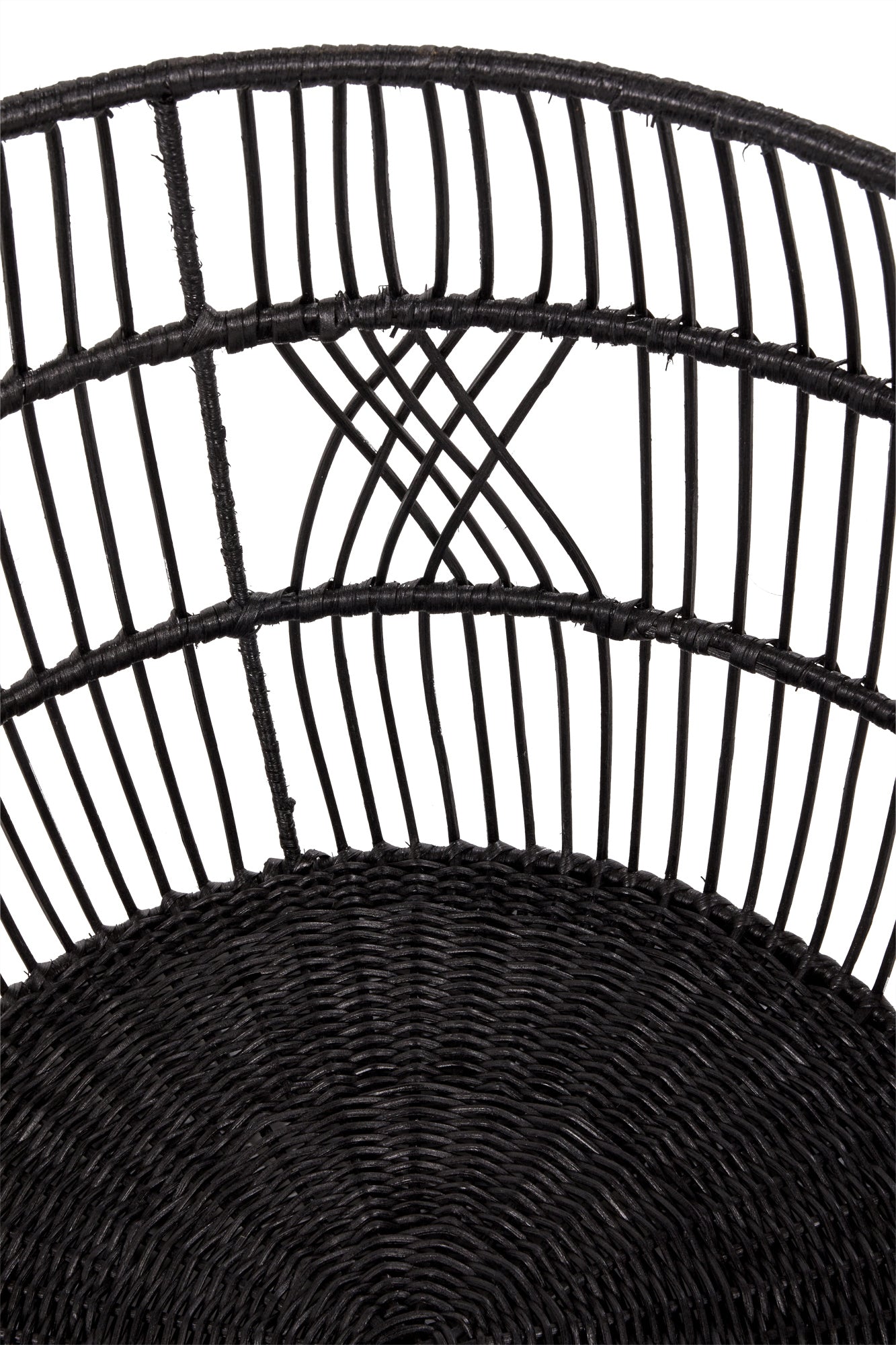 Rattan Iron Basket - Black - Medium