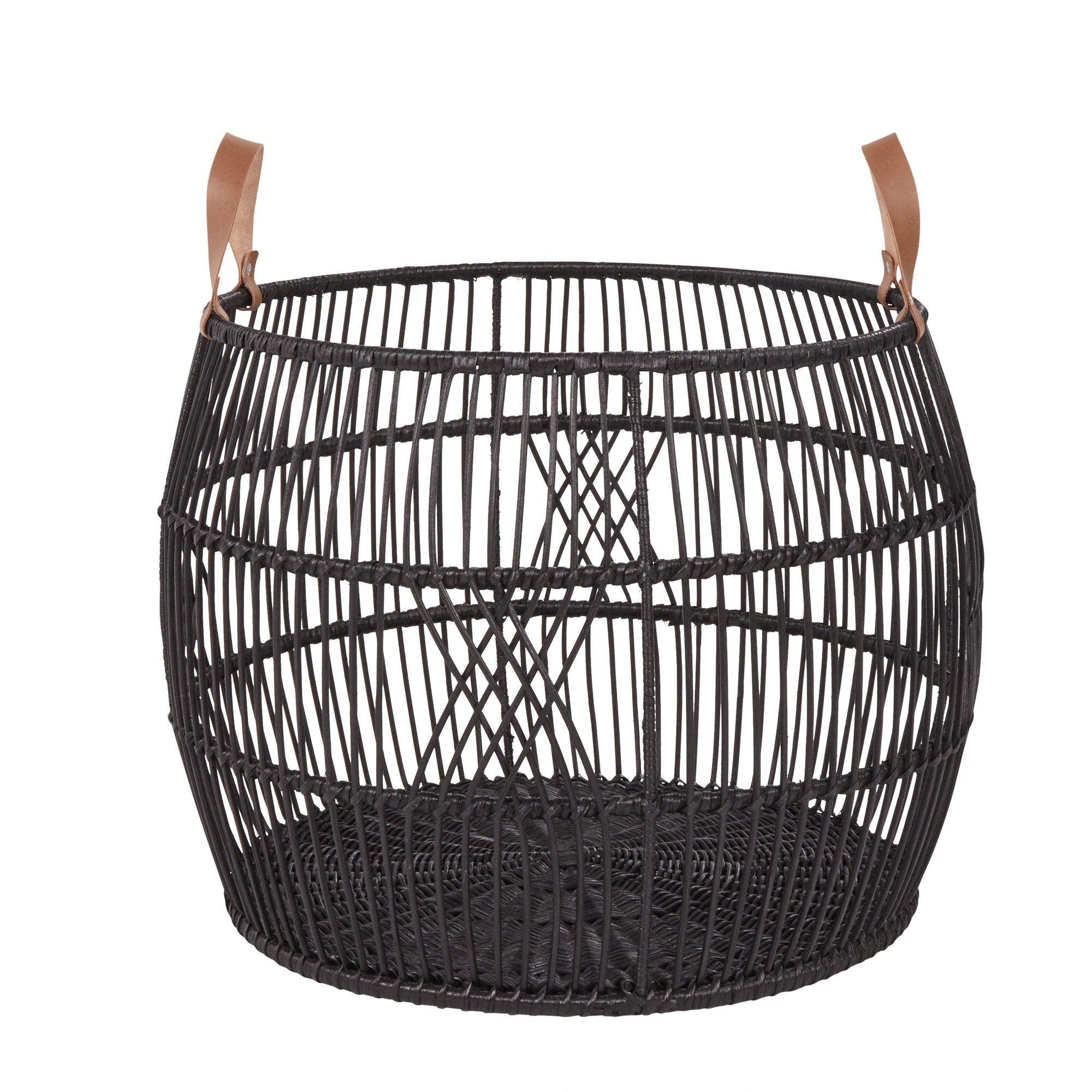 Rattan Iron Basket - Black - Medium