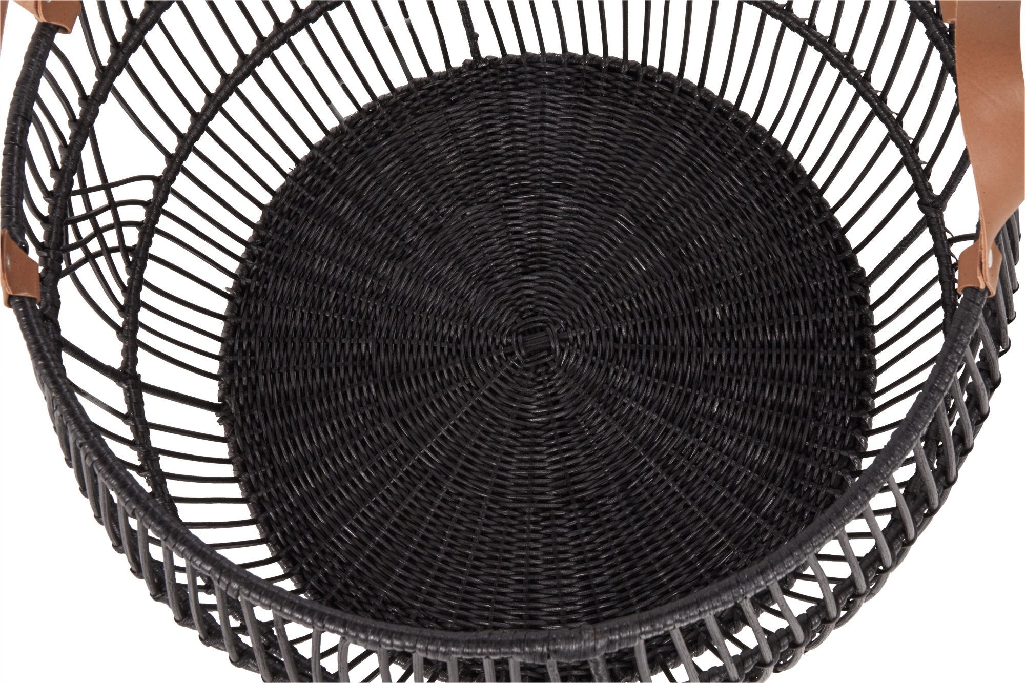 Rattan Iron Basket - Black - Medium