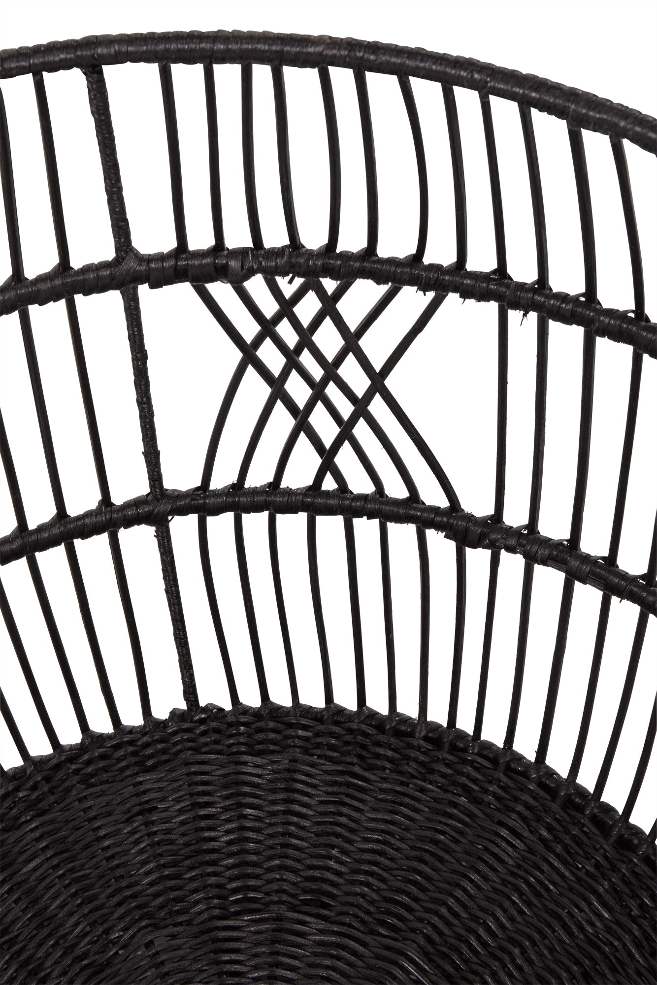 Rattan Iron Basket - Black - Medium