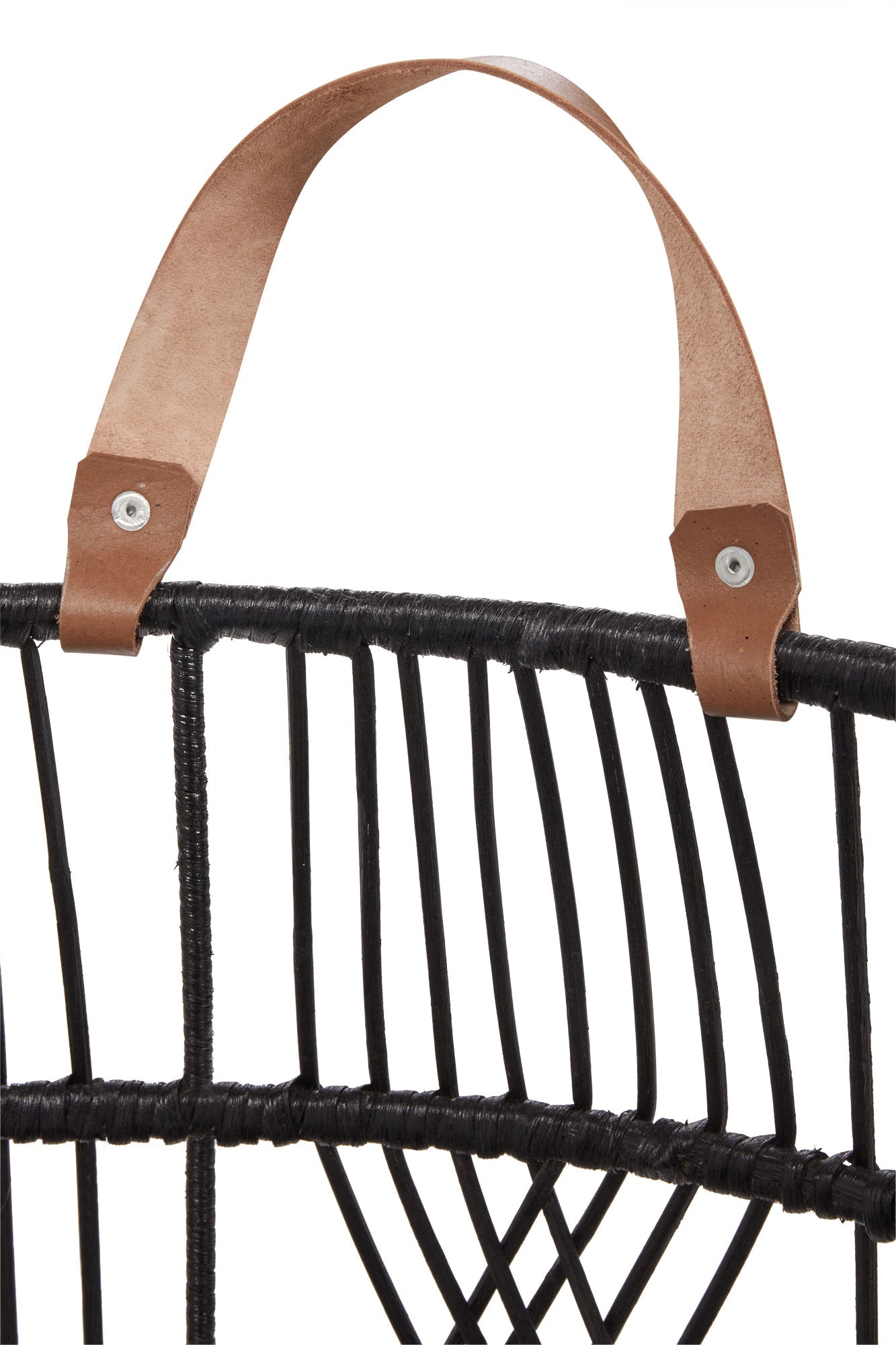 Rattan Iron Basket - Black - Medium