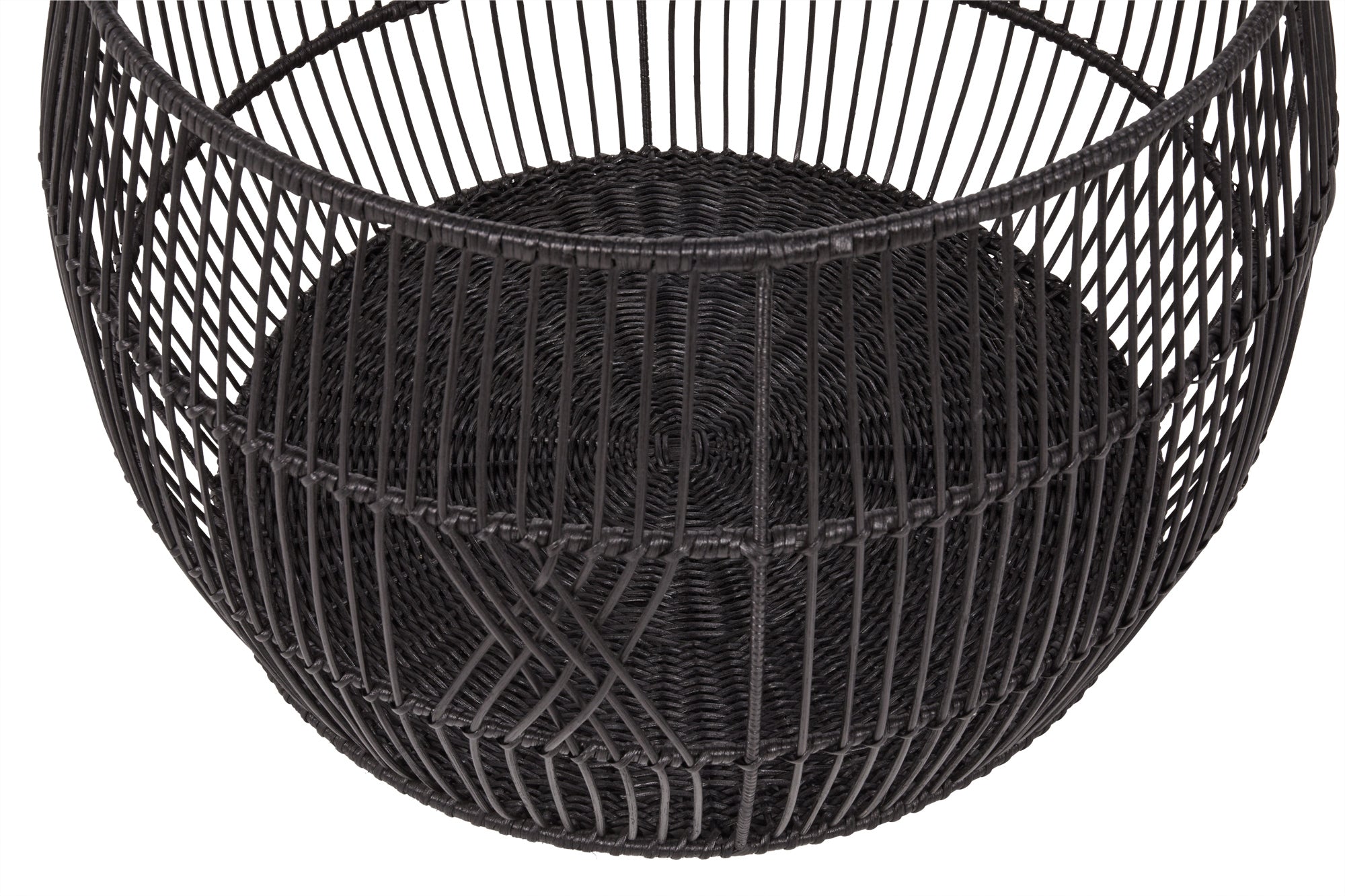 Rattan Iron Basket - Black - Medium