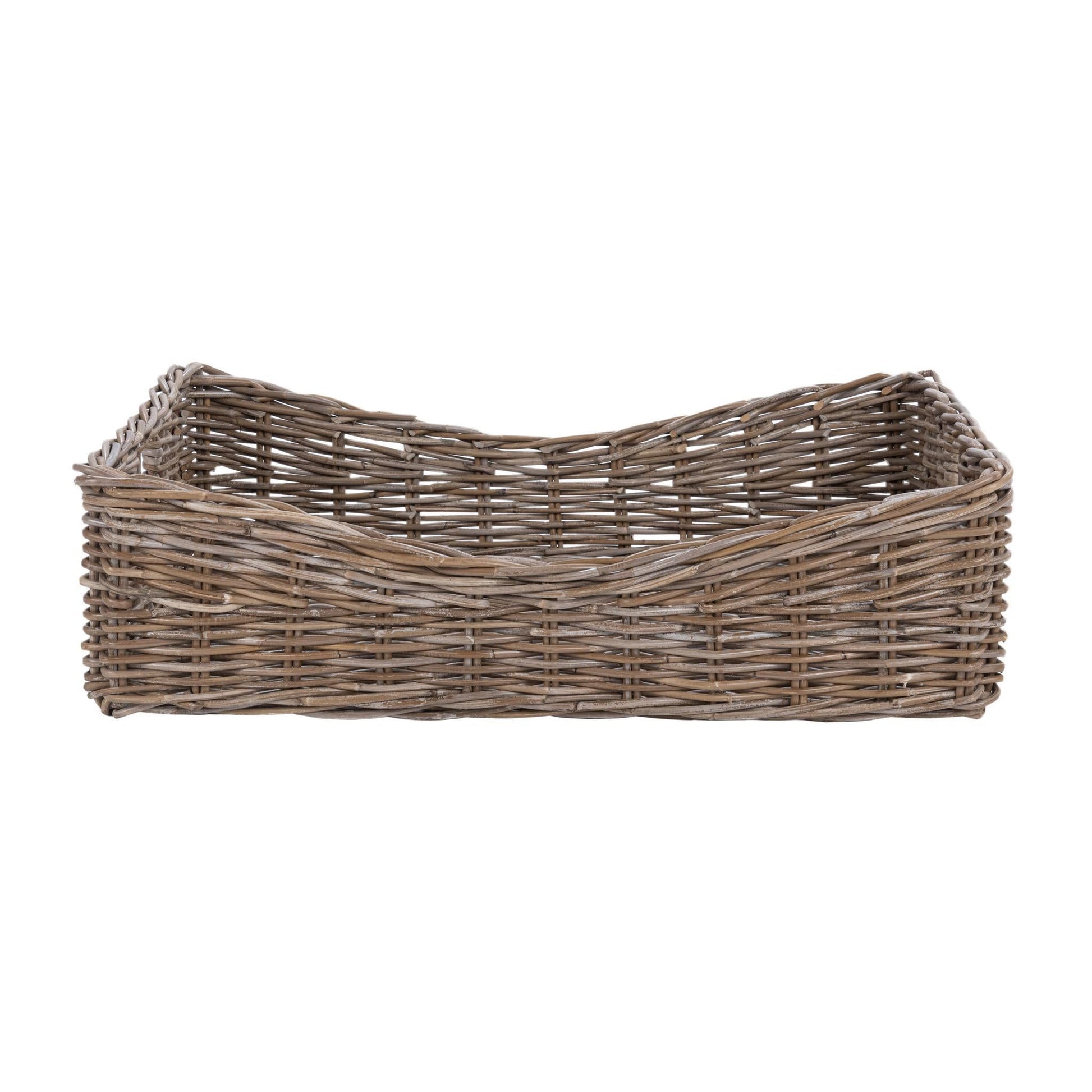 Kubu Rattan Short Basket - Gray