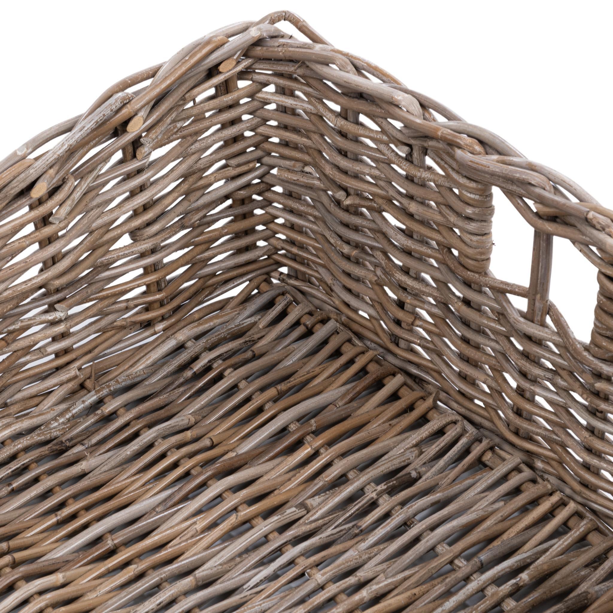 Kubu Rattan Short Basket - Gray