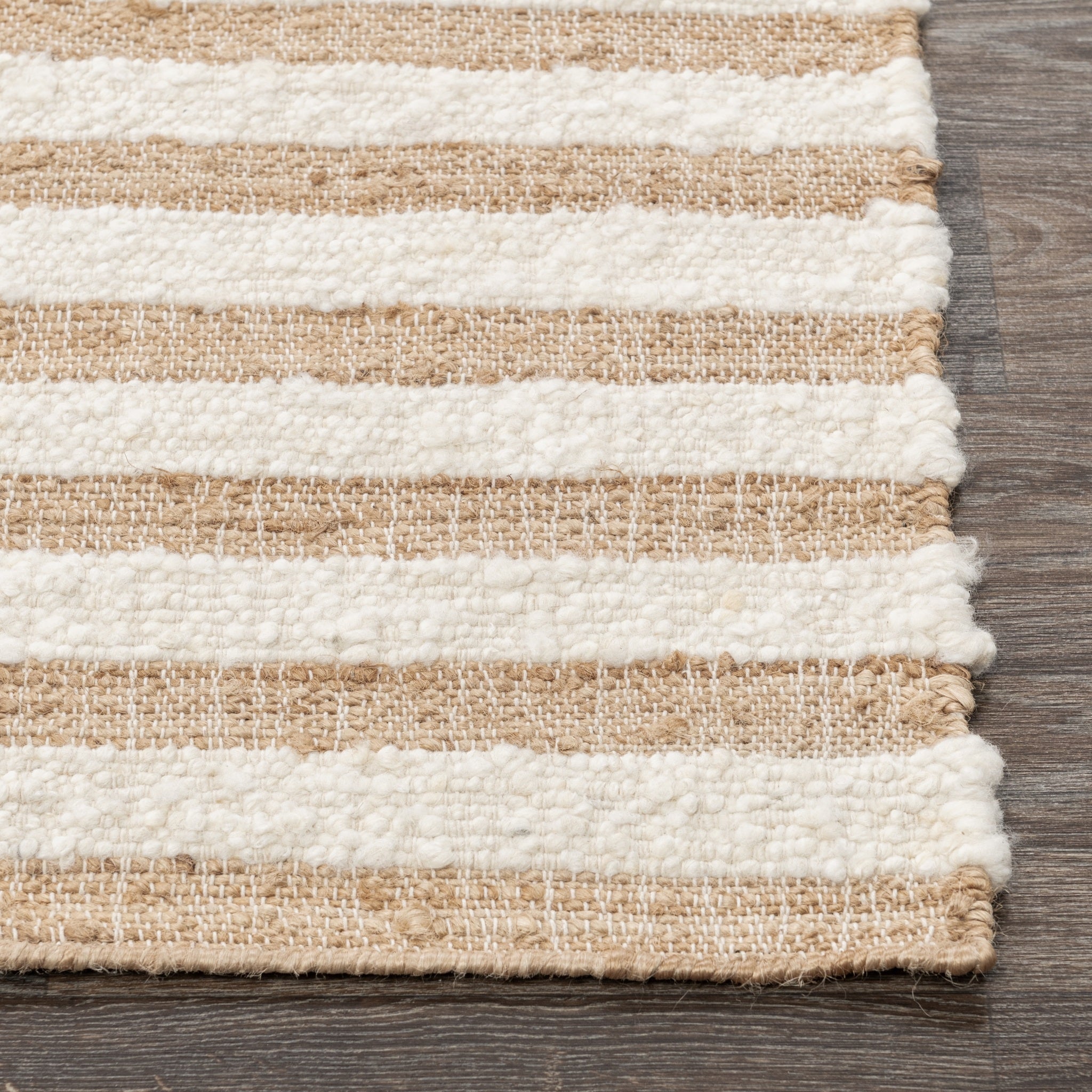 Rhodes Stripe Rug - Natural/Ivory - 1'x1'