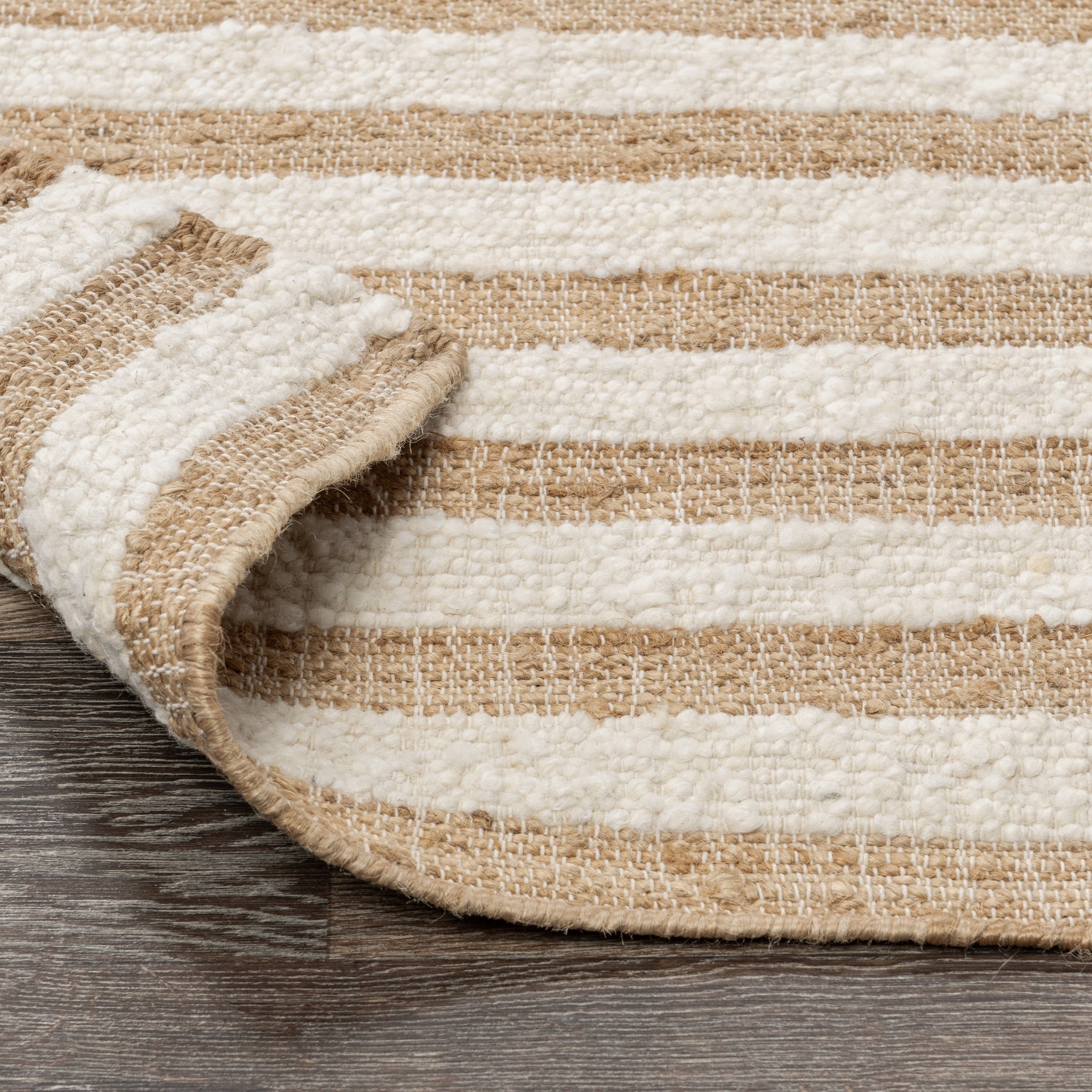 Rhodes Stripe Rug - Natural/Ivory - 1'x1'
