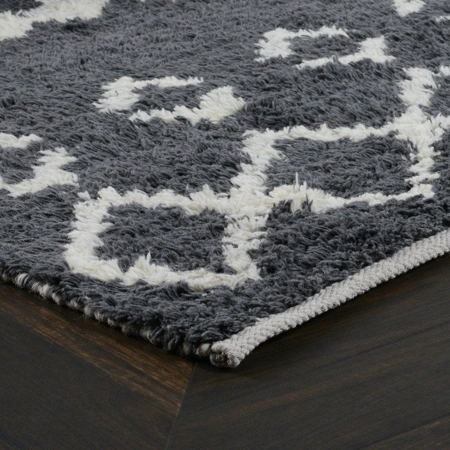 Bohemian Smoke Gray Shag Area Rugs
