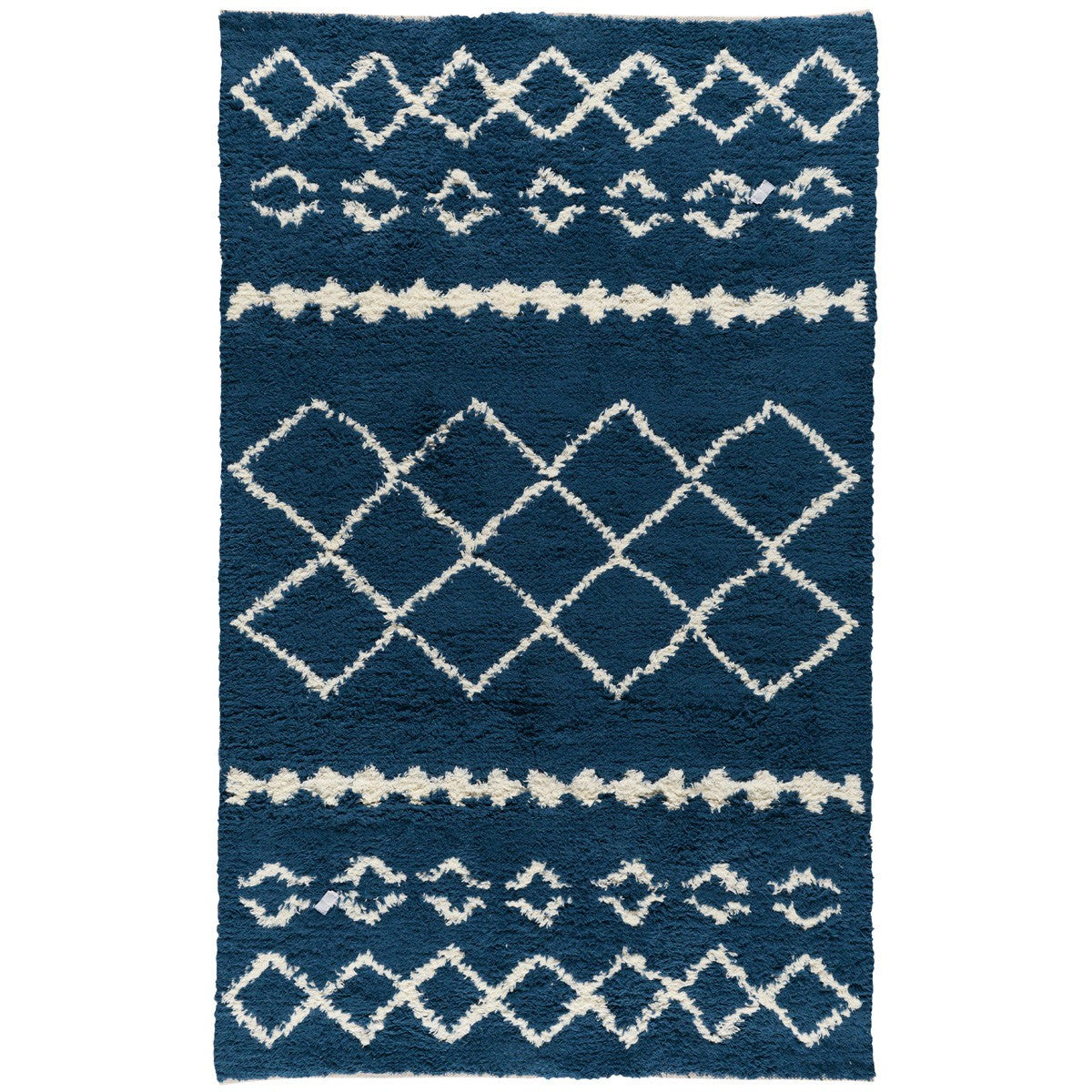 Bohemian Prussian Blue Shag Area Rugs