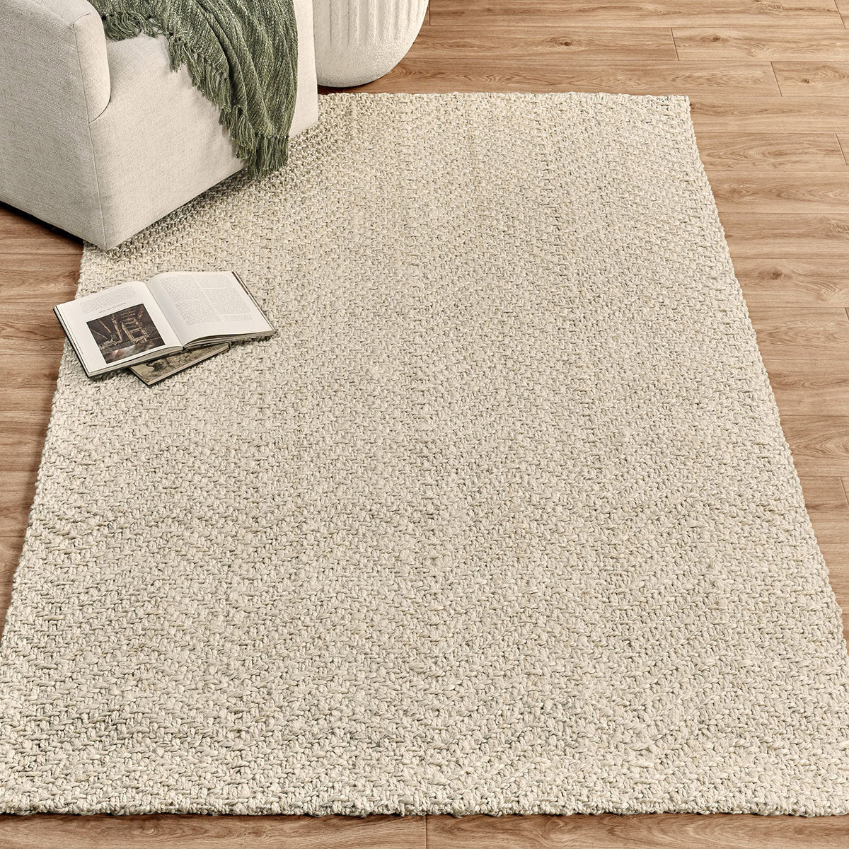 Herringbone Rug - Ivory - 2'x3'