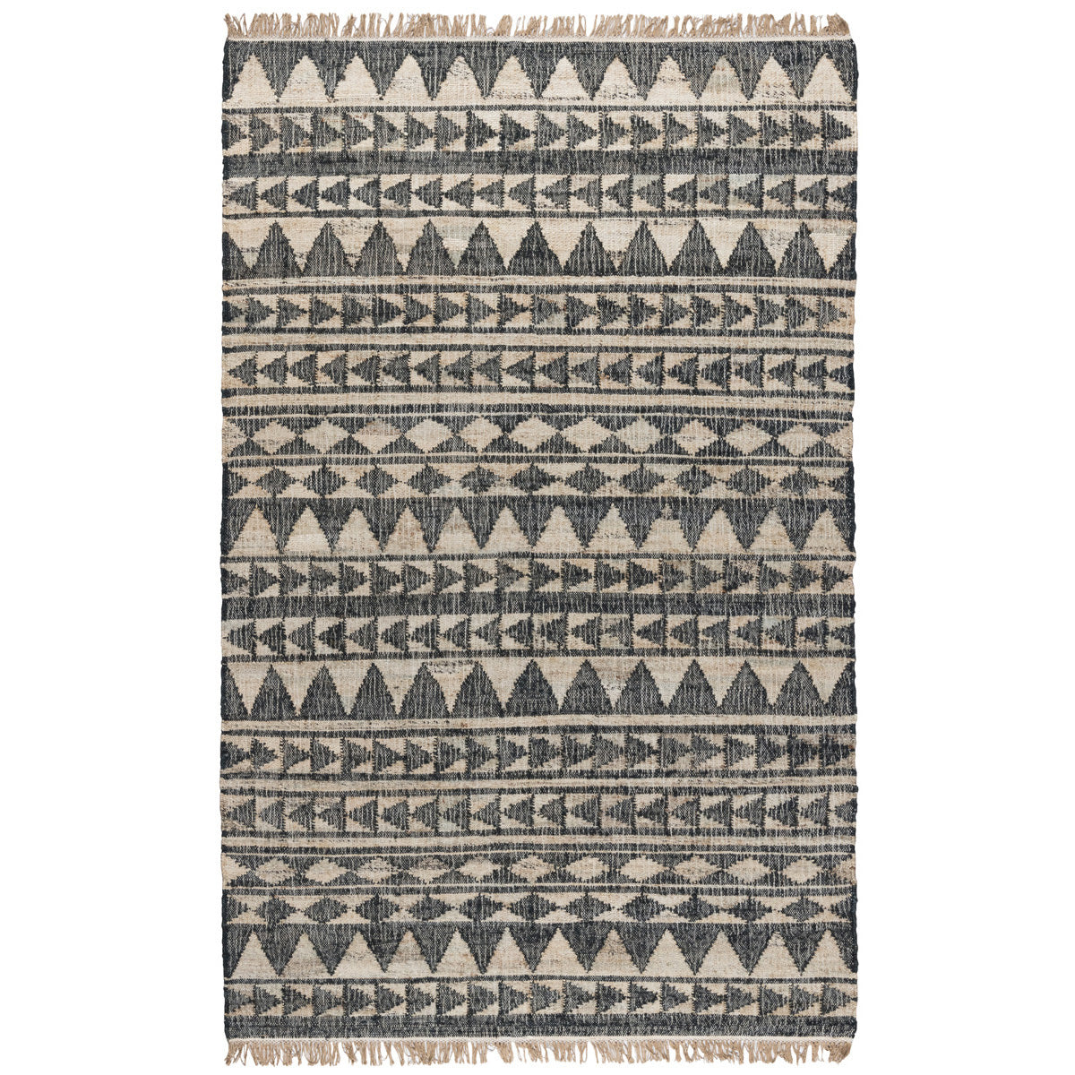Solana Distressed Rug - Black Natural - 2'x3'