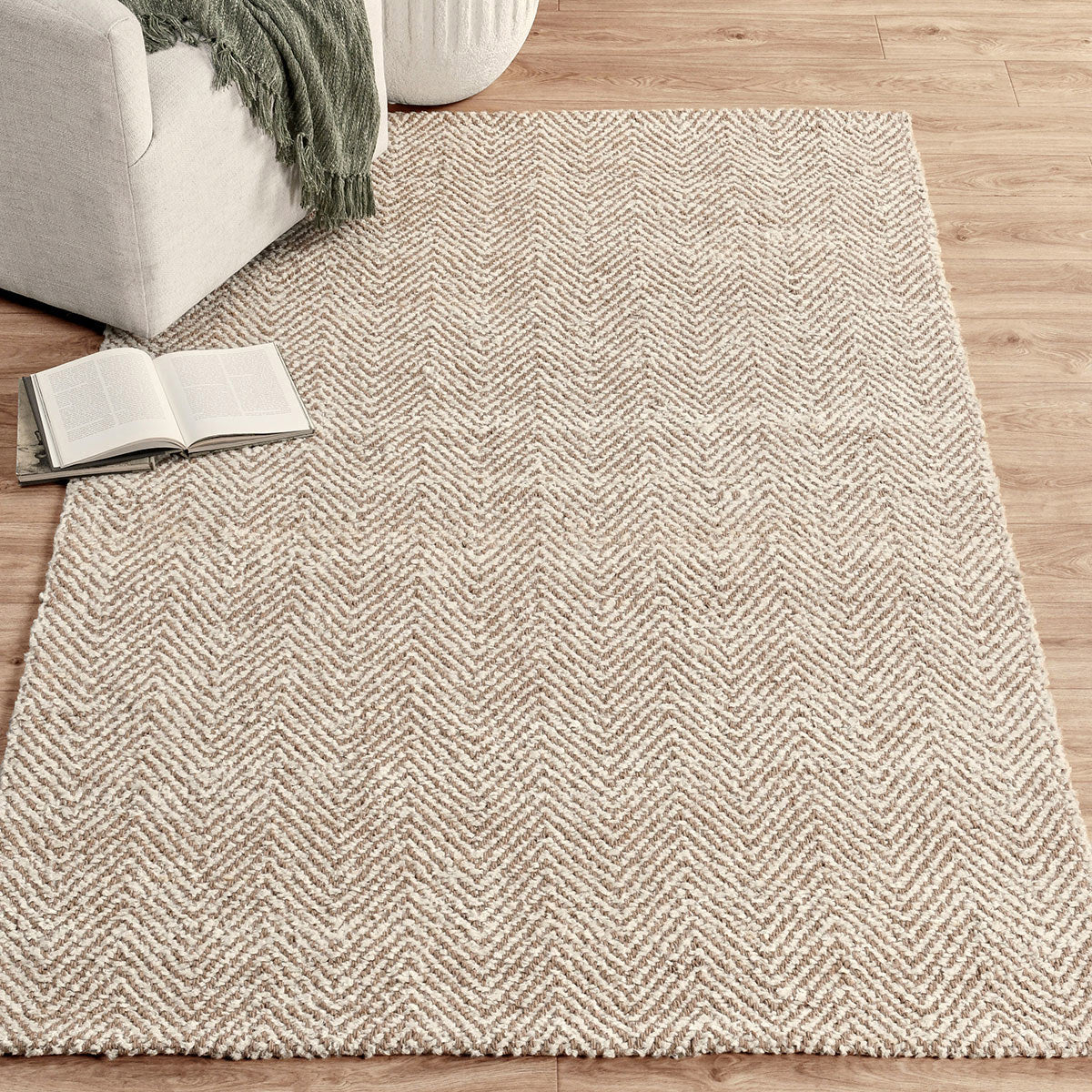 Herringbone Rug - Chenille Ivory/Natural - 5'x8'
