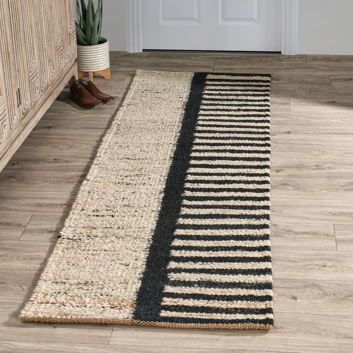 Kofu Stripe Rug - Natural/Black - 2'x3'
