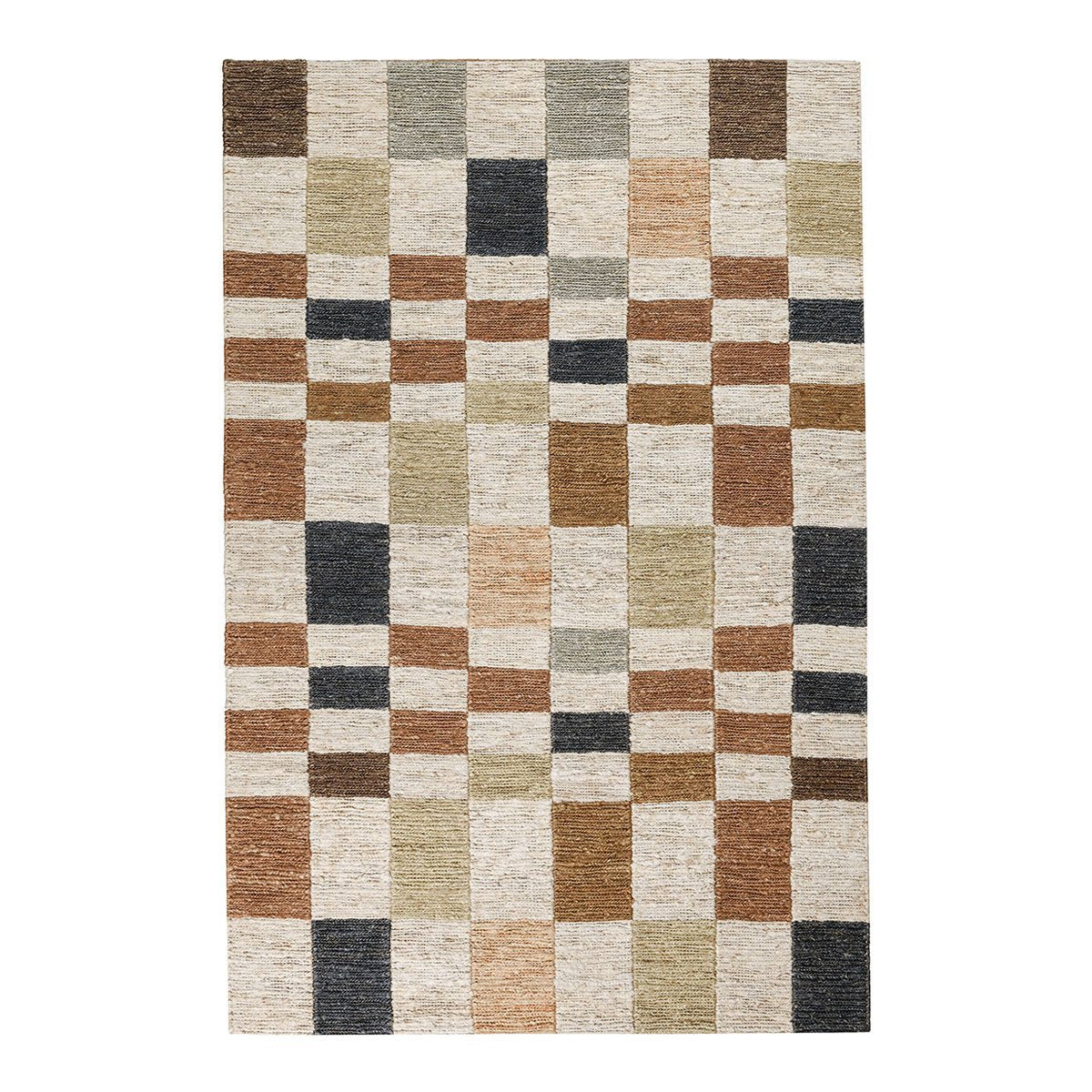Soumak Jute Rug - Check Natural Multi - 2'x3'