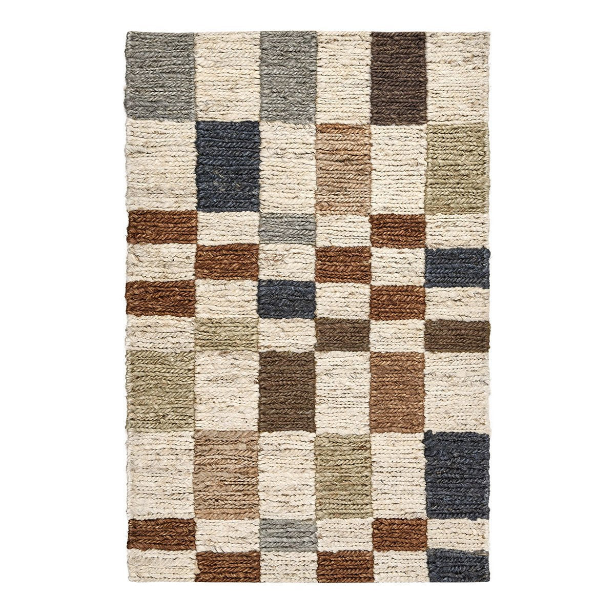 Soumak Jute Rug - Check Natural Multi - 2'x3'