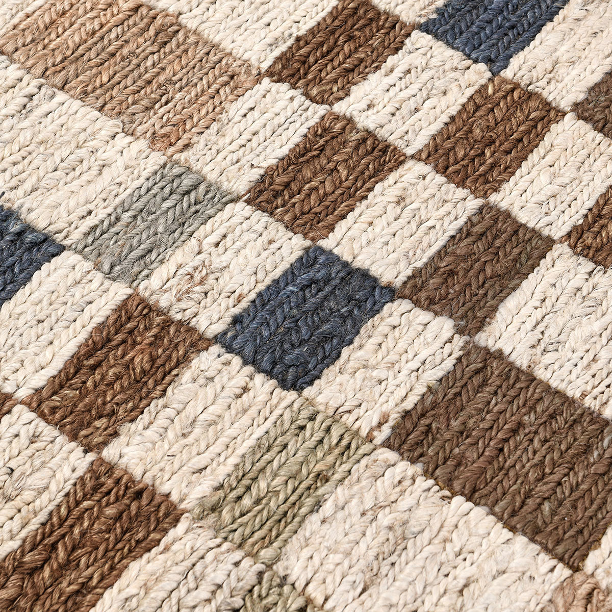 Soumak Jute Rug - Check Natural Multi - 2'x3'