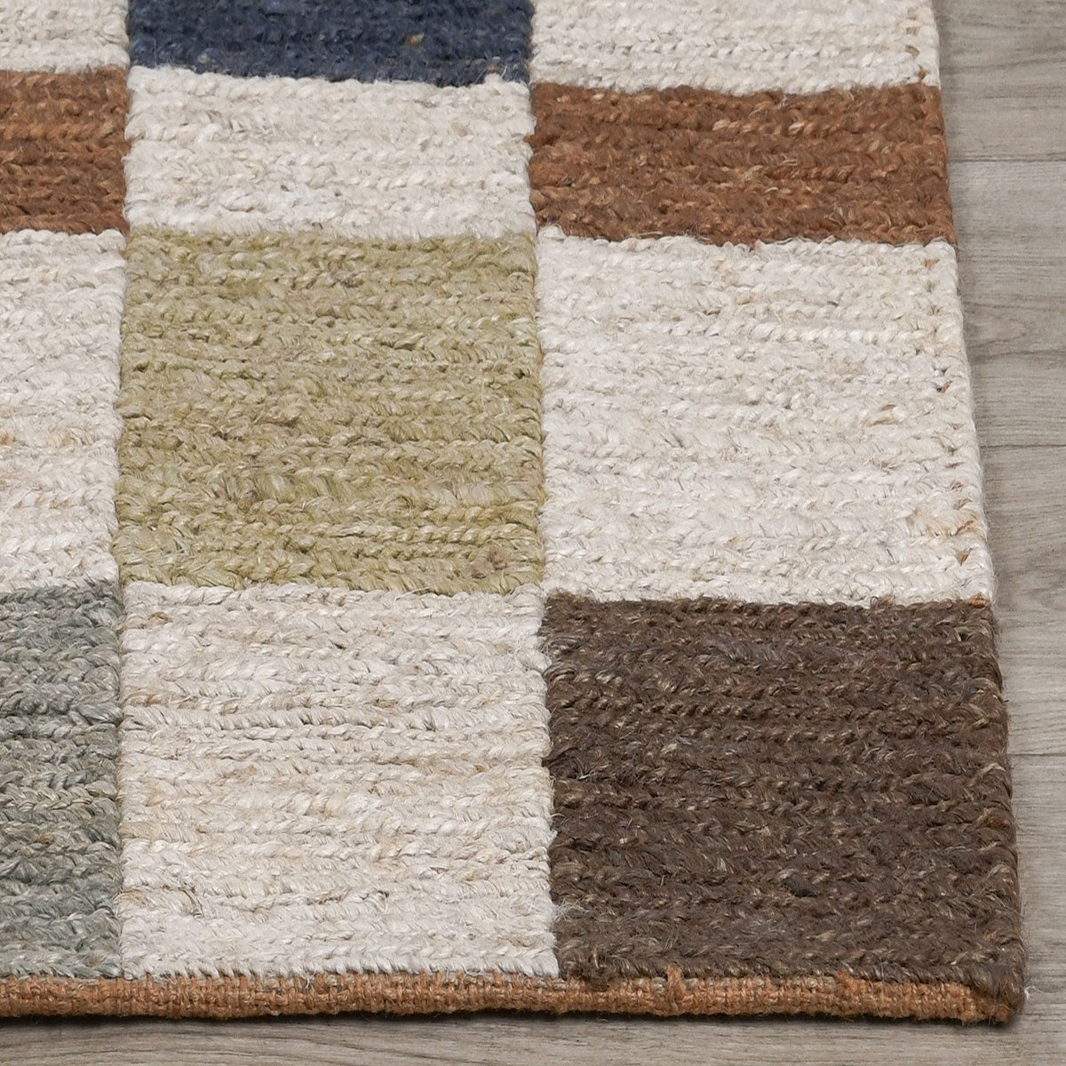 Soumak Jute Rug - Check Natural Multi - 2'x3'