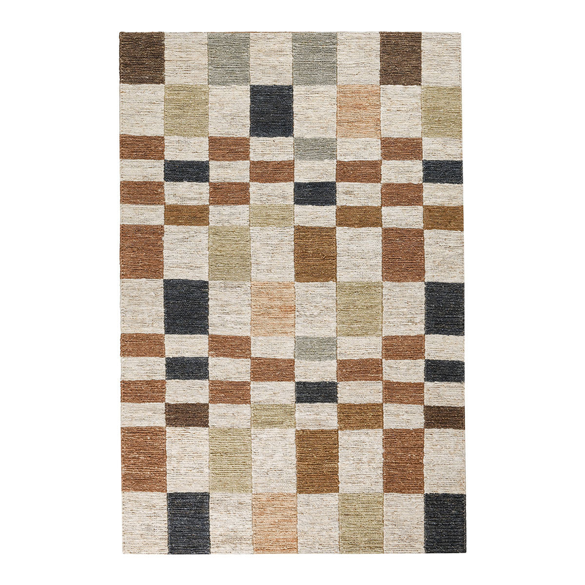 Soumak Jute Rug - Check Natural Multi - 2'x3'